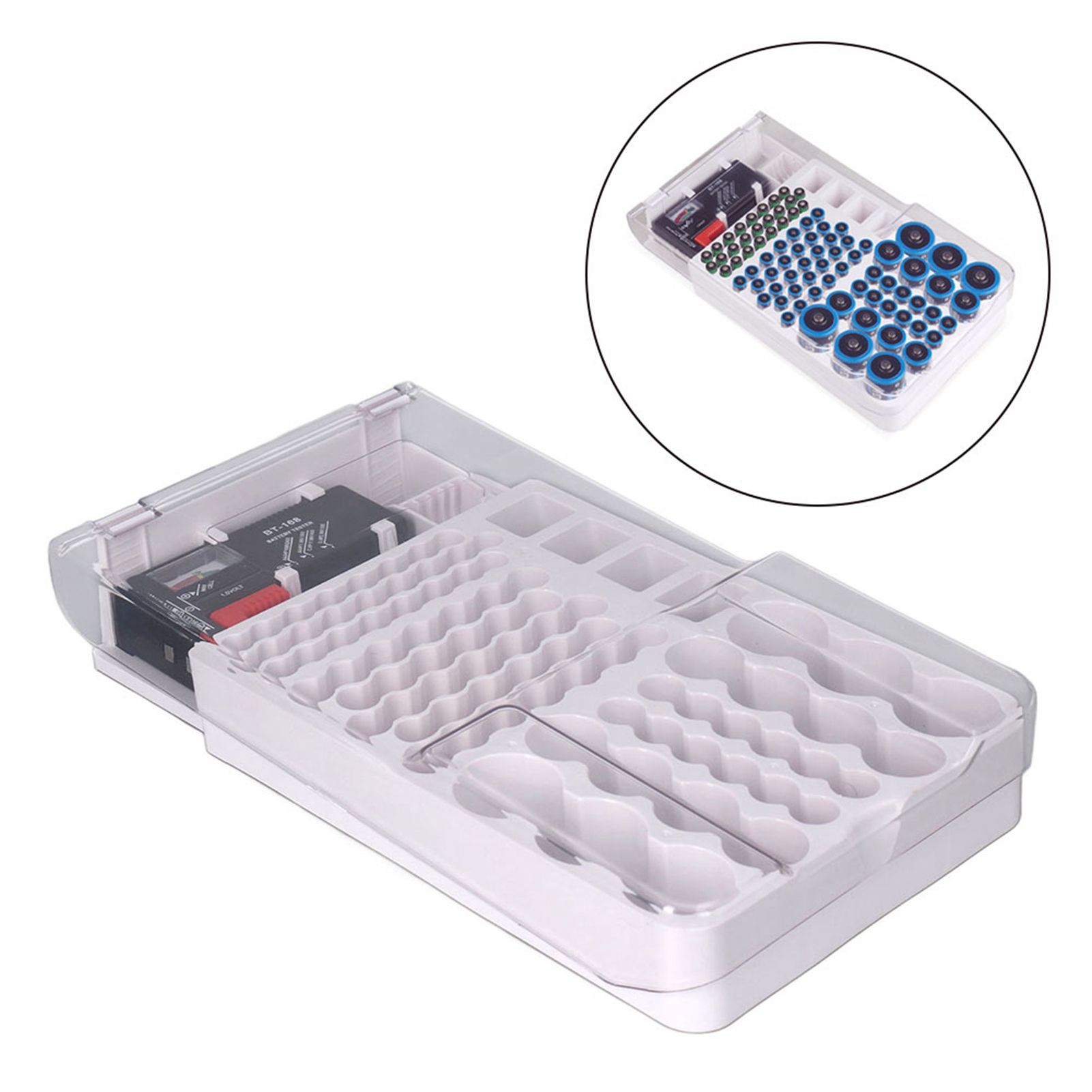 Battery Storage Box Soft Padding Battery Carrying Case with Capacity Test view 11