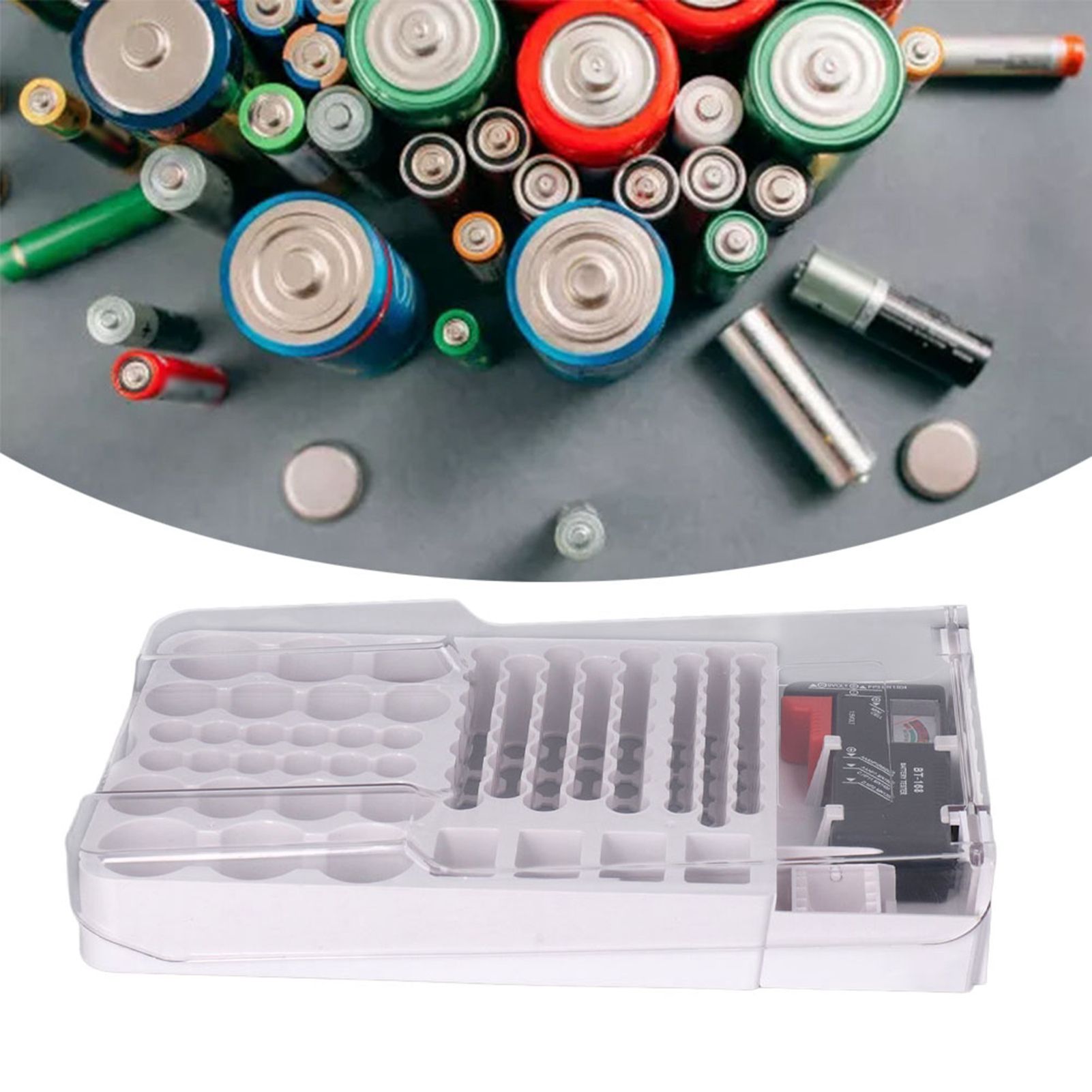 Battery Storage Box Soft Padding Battery Carrying Case with Capacity Test view 12