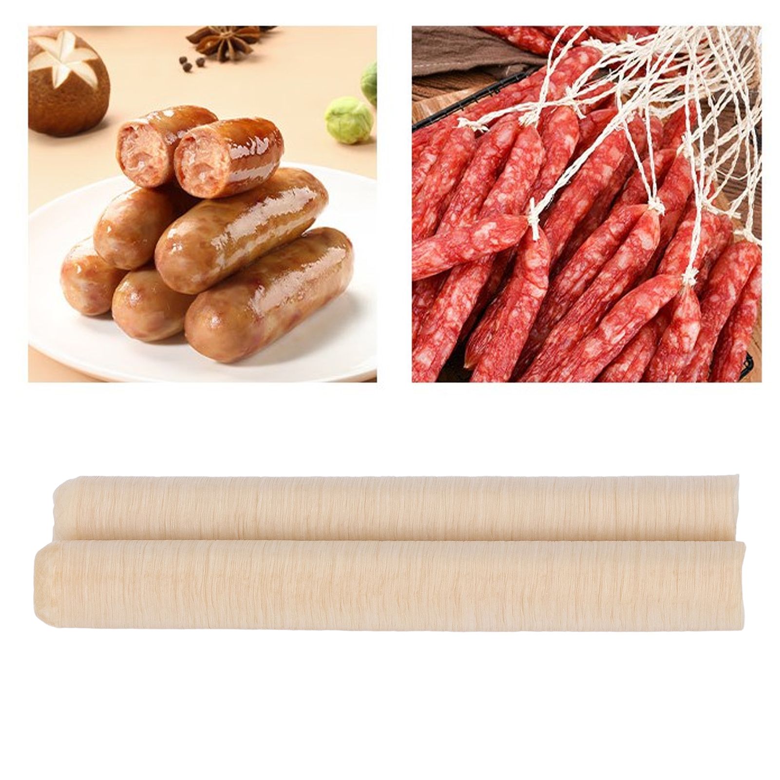 2pcs Collagen Sausage Casing Dried Natural Handmade Sausage Tube Casing for view 11