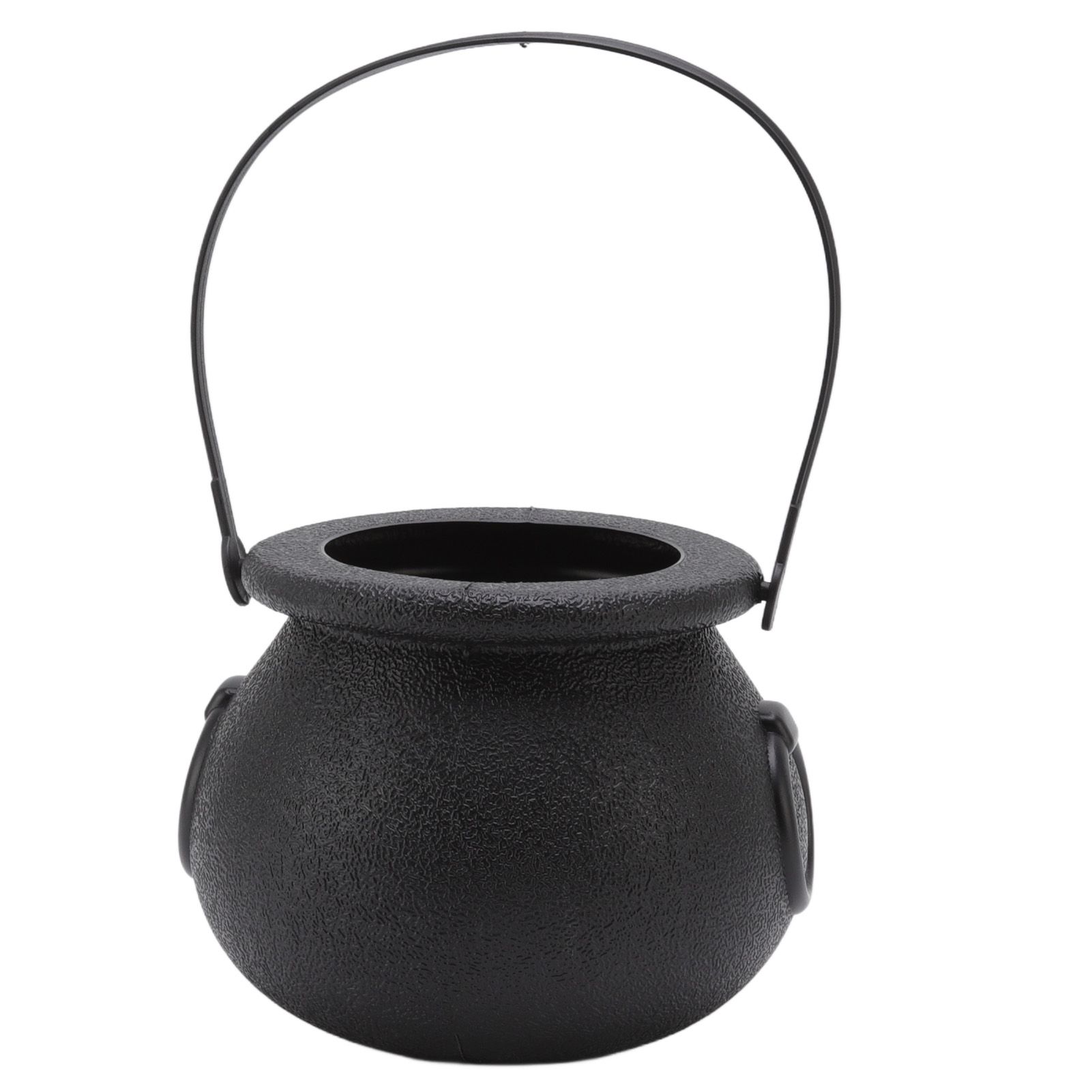 Candy Bucket Plastic Black Portable Cauldron Kettle Halloween Party Decoration