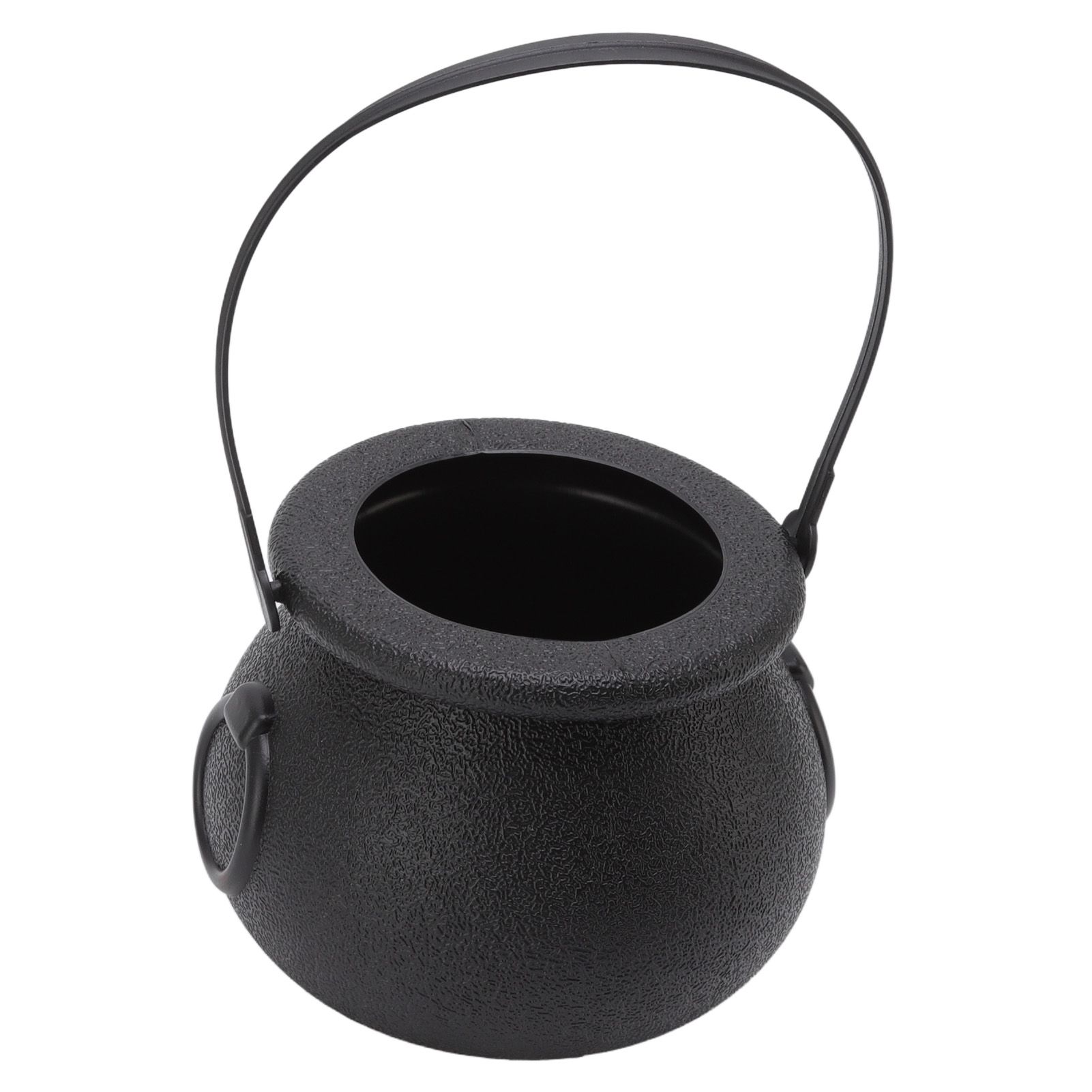 Candy Bucket Plastic Black Portable Cauldron Kettle Halloween Party Decoration view 2