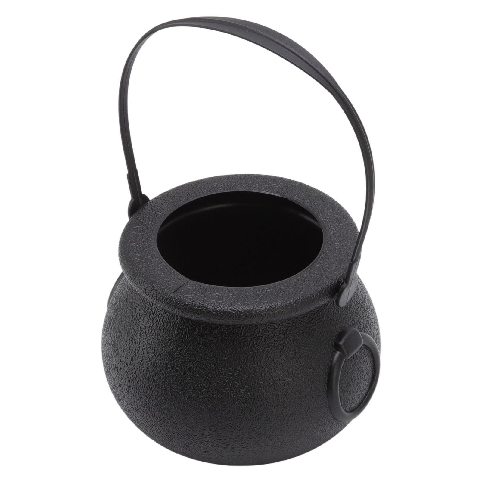 Candy Bucket Plastic Black Portable Cauldron Kettle Halloween Party Decoration view 3