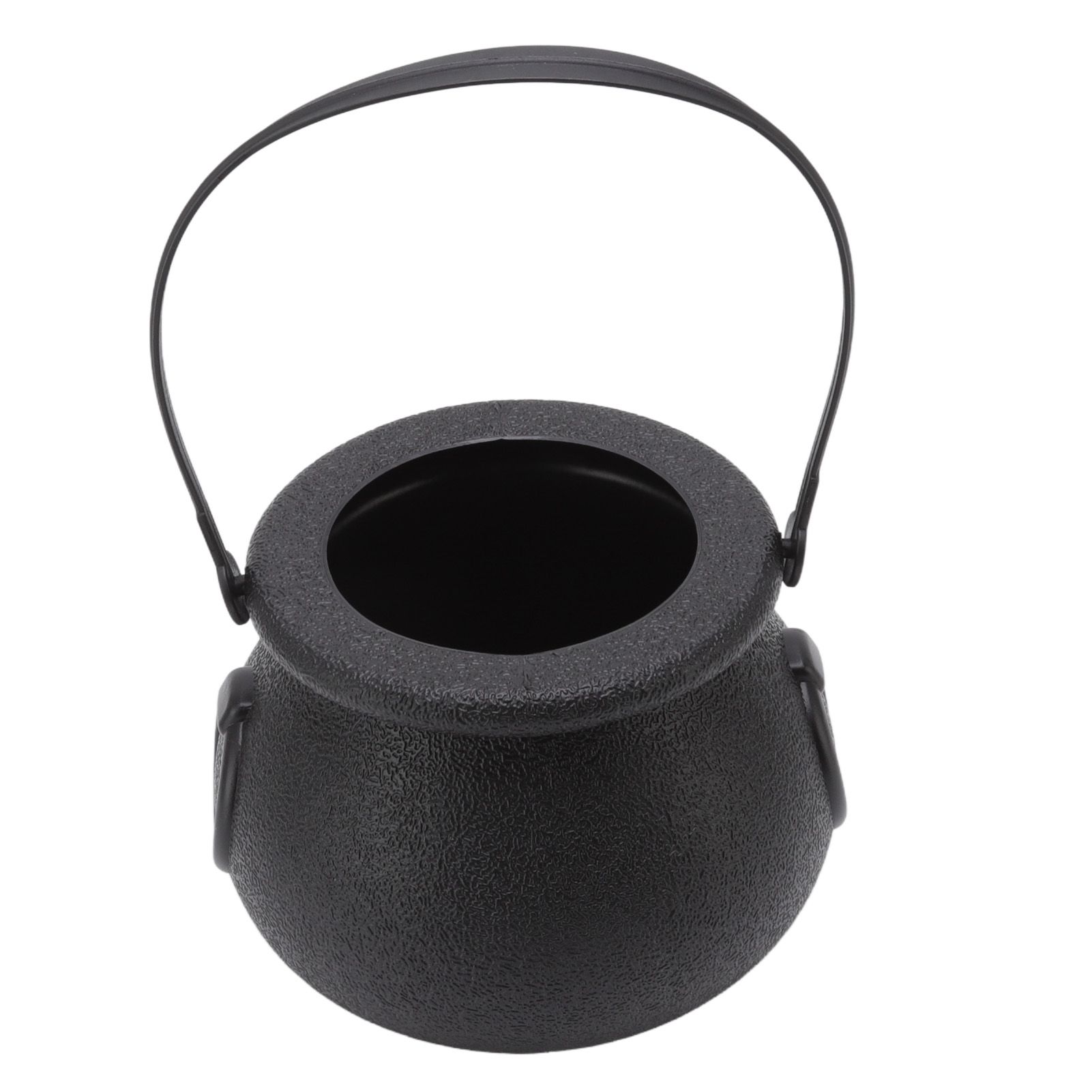Candy Bucket Plastic Black Portable Cauldron Kettle Halloween Party Decoration view 4