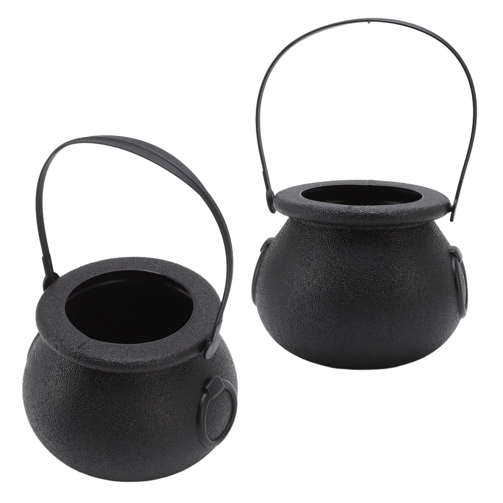 Candy Bucket Plastic Black Portable Cauldron Kettle Halloween Party Decoration view 10