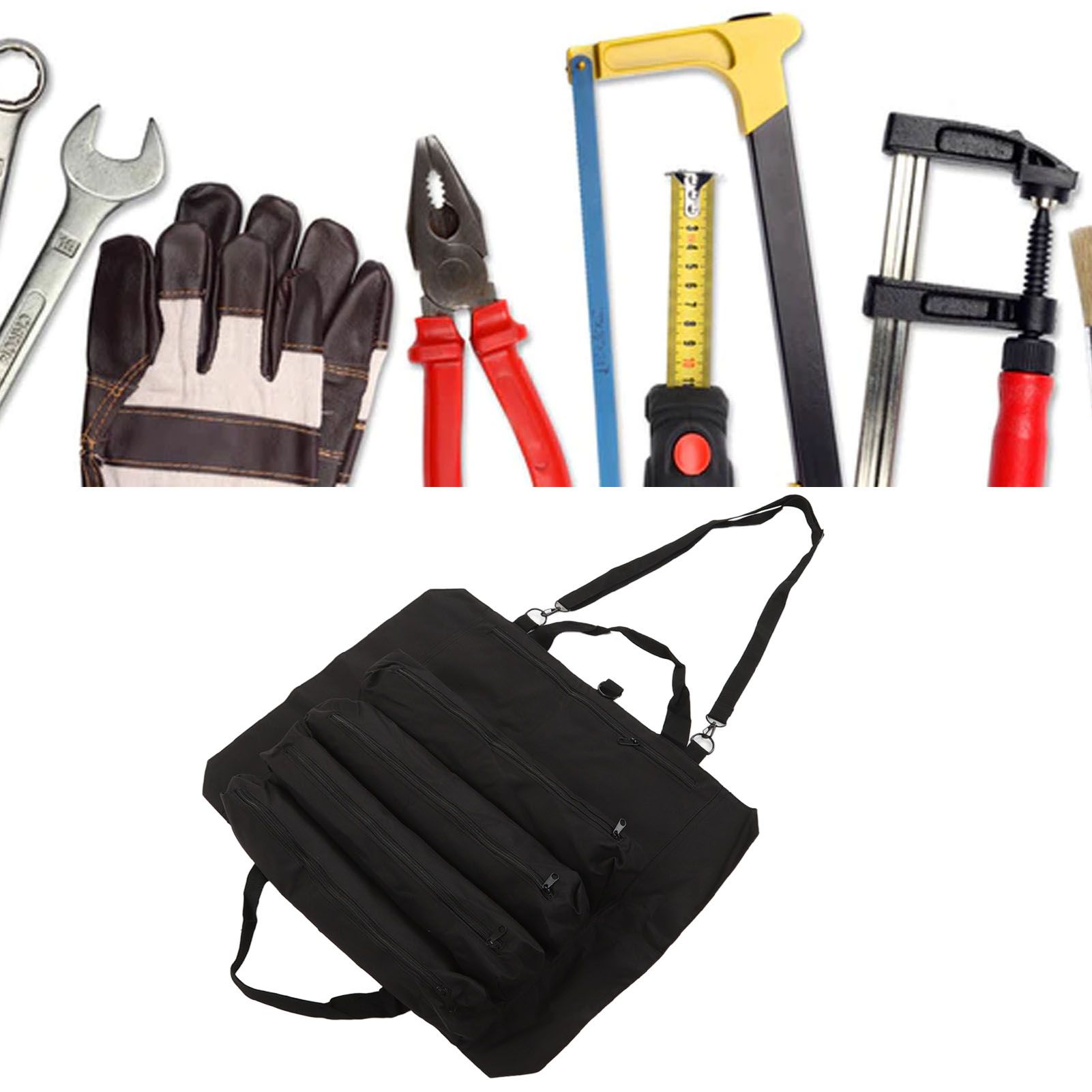 Roll Up Tool Bag Multipurpose Tool Pouch Portable Multi Pocket Hanging view 11