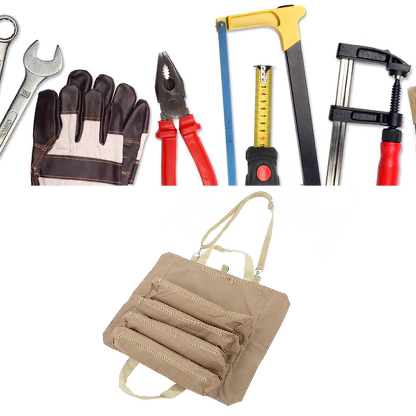 Roll Up Tool Bag Multipurpose Tool Pouch Portable Multi Pocket Hanging view 12