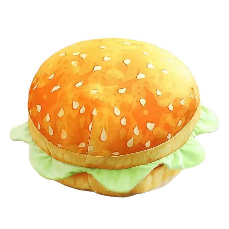 Hamburger Throw Pillow Multipurpose Plush and PP Cotton Back Pillow for