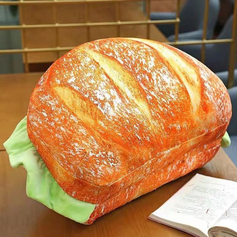 Hamburger Throw Pillow Multipurpose Plush and PP Cotton Back Pillow for view 2