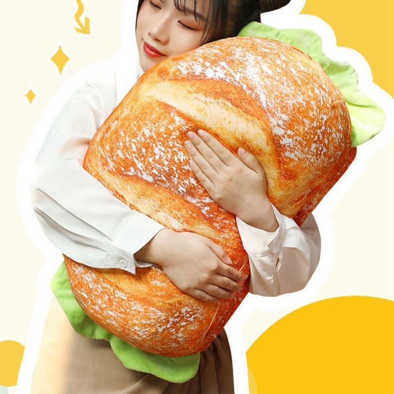 Hamburger Throw Pillow Multipurpose Plush and PP Cotton Back Pillow for view 5