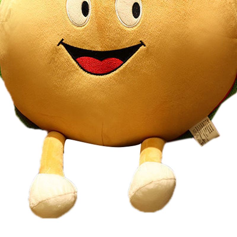 Hamburger Throw Pillow Multipurpose Plush and PP Cotton Back Pillow for view 4