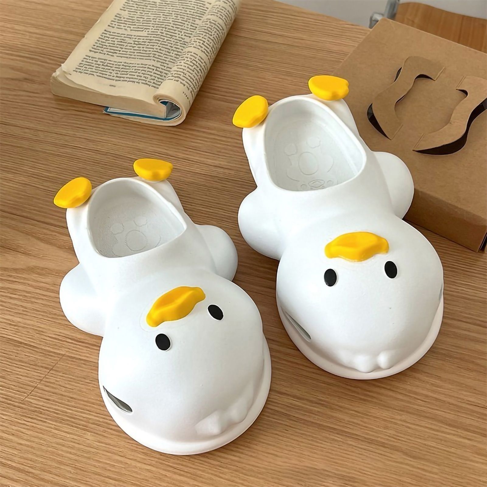 Cartoon Duck Slippers Women Summer Indoor Outdoor PVC Cute Sandals Birthday