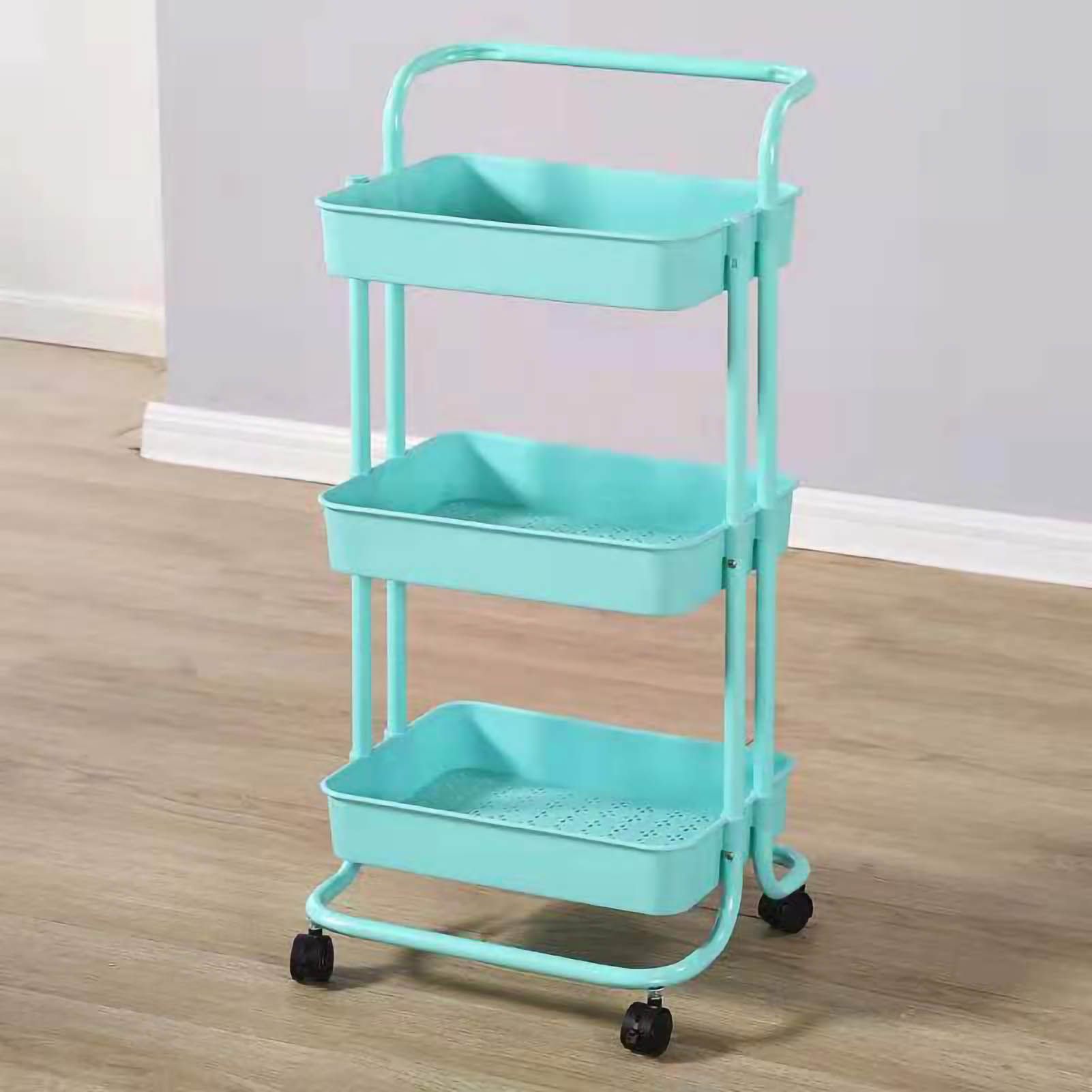 Heavy Duty 3 Tier Utility Rolling Cart Stylish Multifunctional Storage