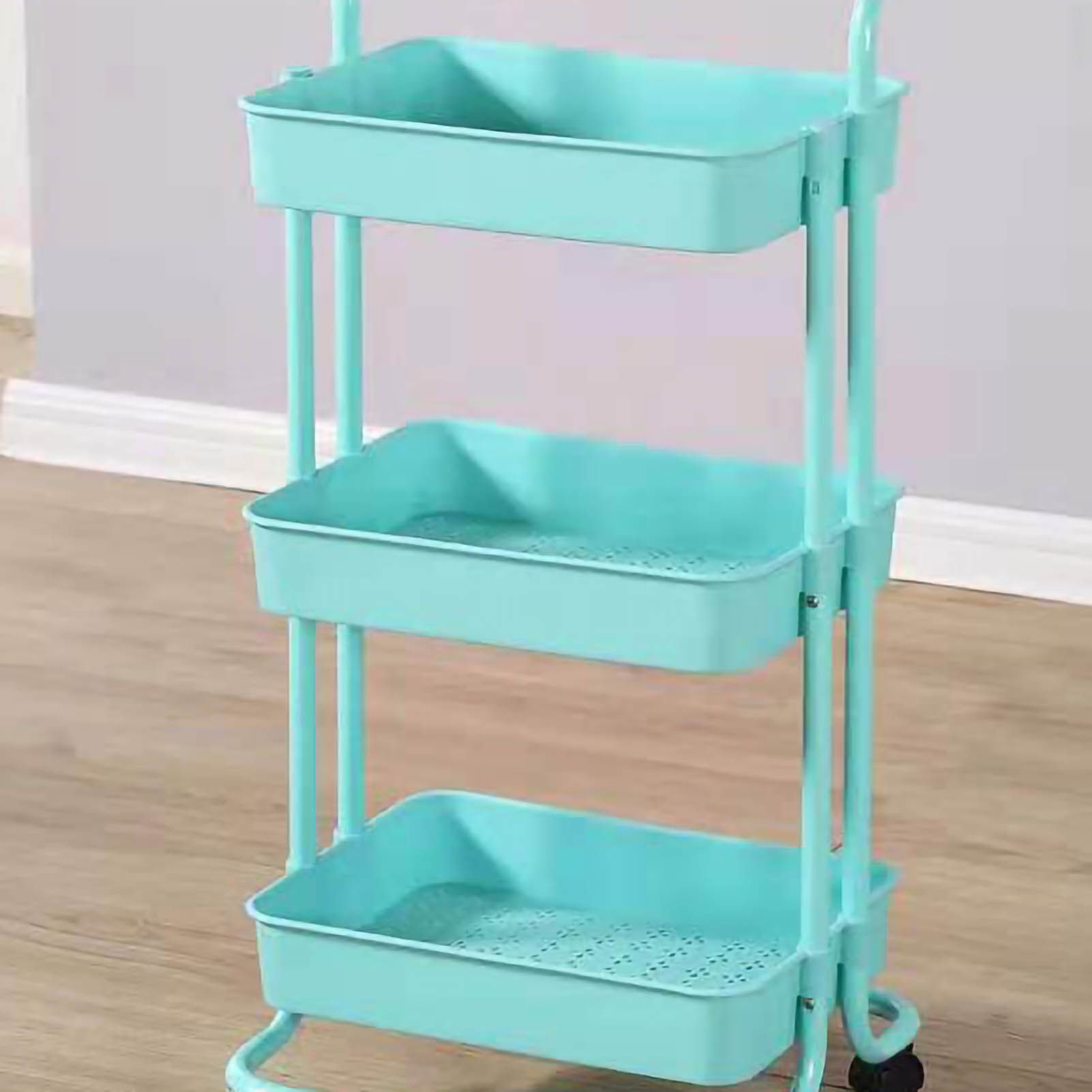 Heavy Duty 3 Tier Utility Rolling Cart Stylish Multifunctional Storage view 5