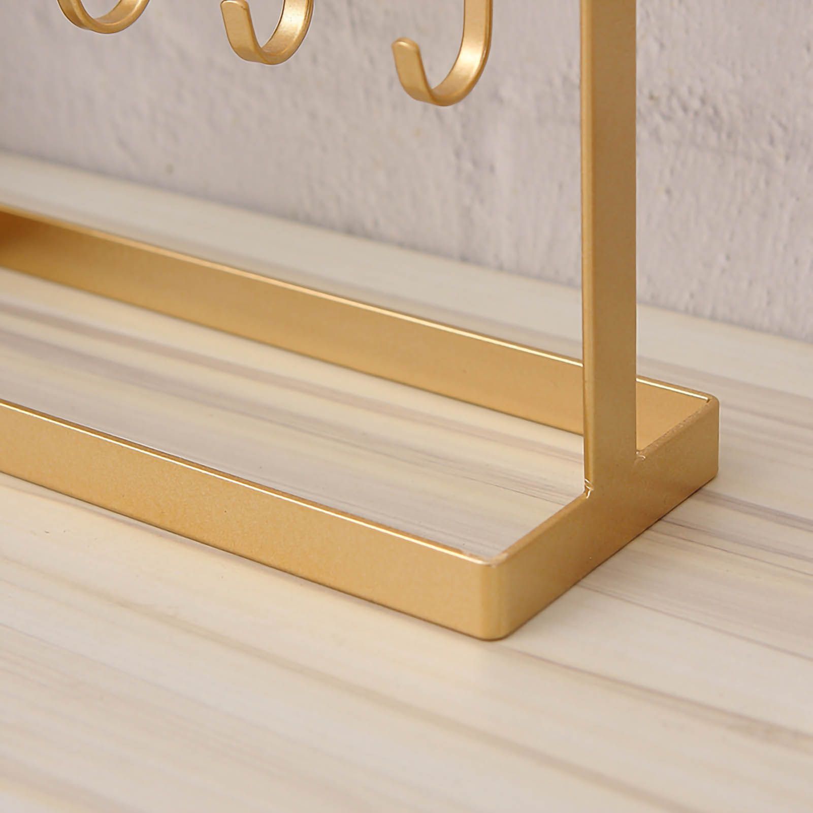 Jewelry Display Organizer Stand Hooks Golden Iron Display Rack for Necklace view 5