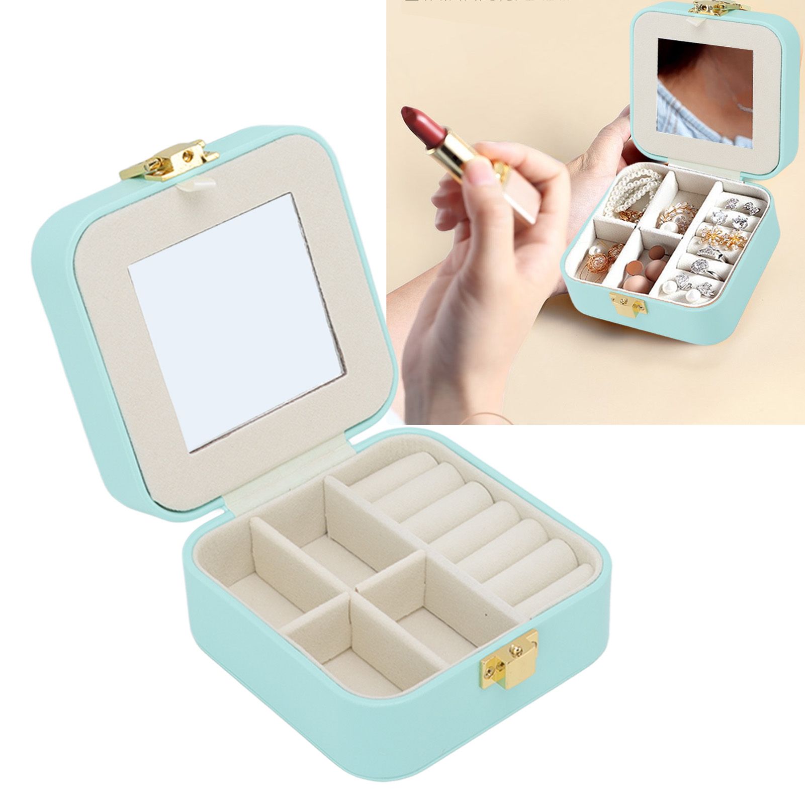 Jewelry Case Small Jewelry Box Organizer Display Storage Portable for Rings view 12
