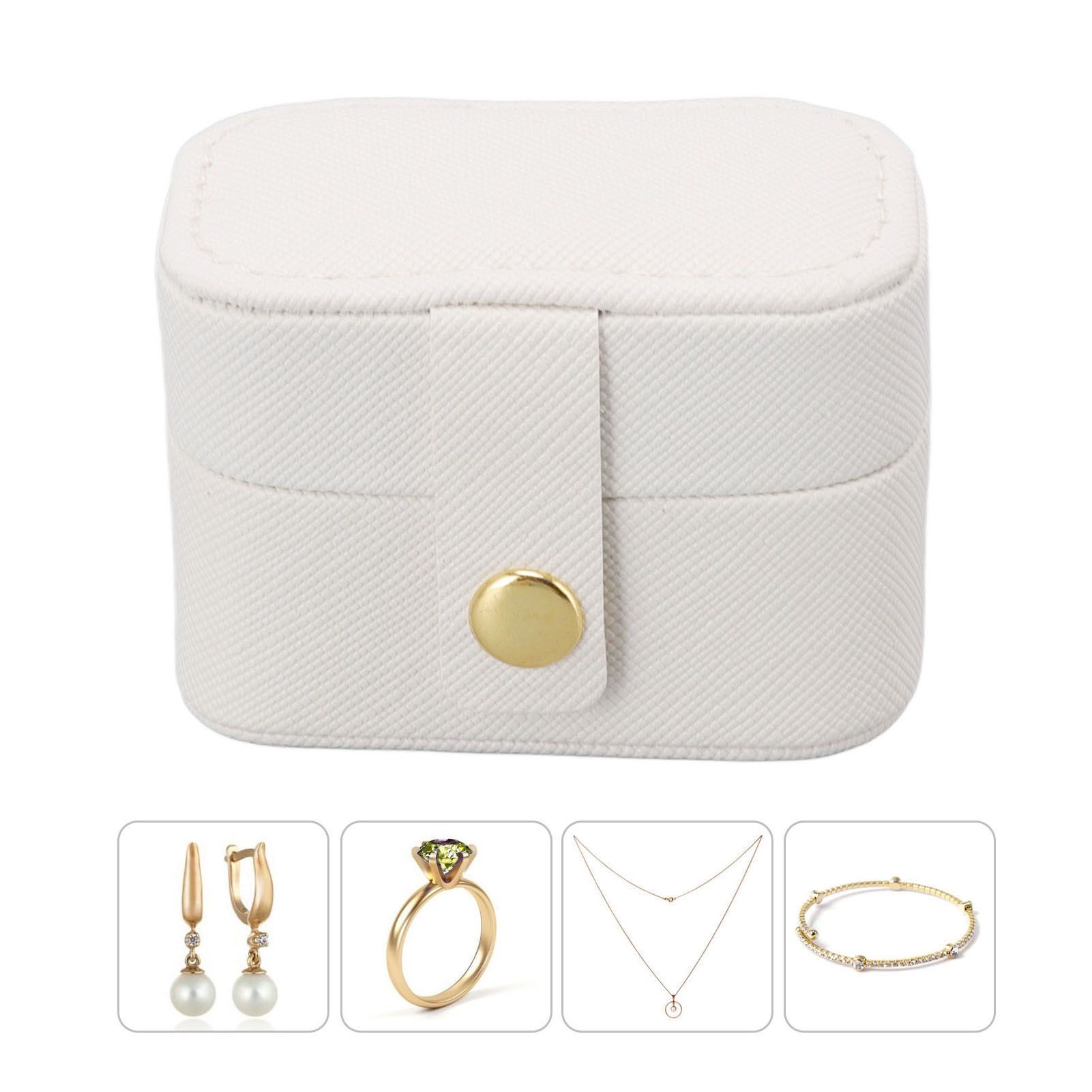 Mini Ring Storage Box PU Leather Small Jewelry Box Organizer Small Travel view 11