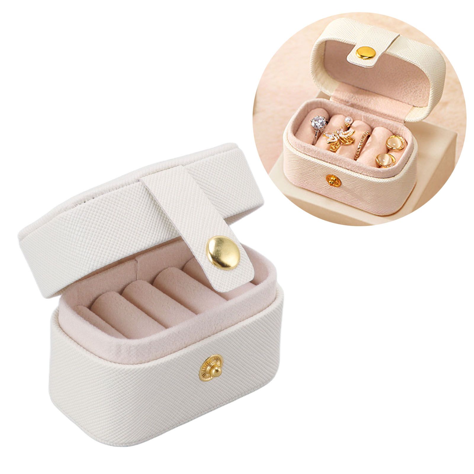 Mini Ring Storage Box PU Leather Small Jewelry Box Organizer Small Travel view 12