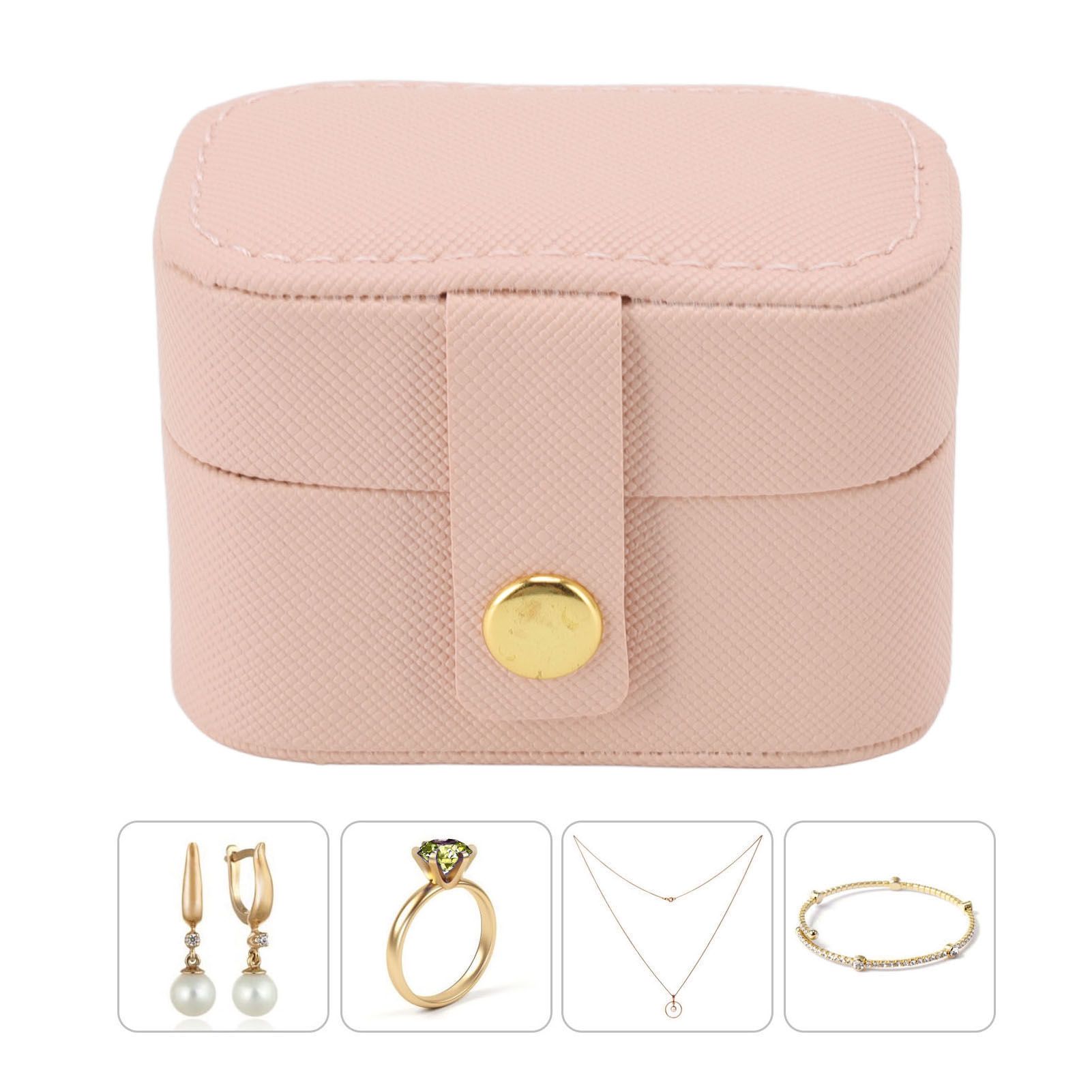 Mini Ring Storage Box PU Leather Small Jewelry Box Organizer Small Travel view 11