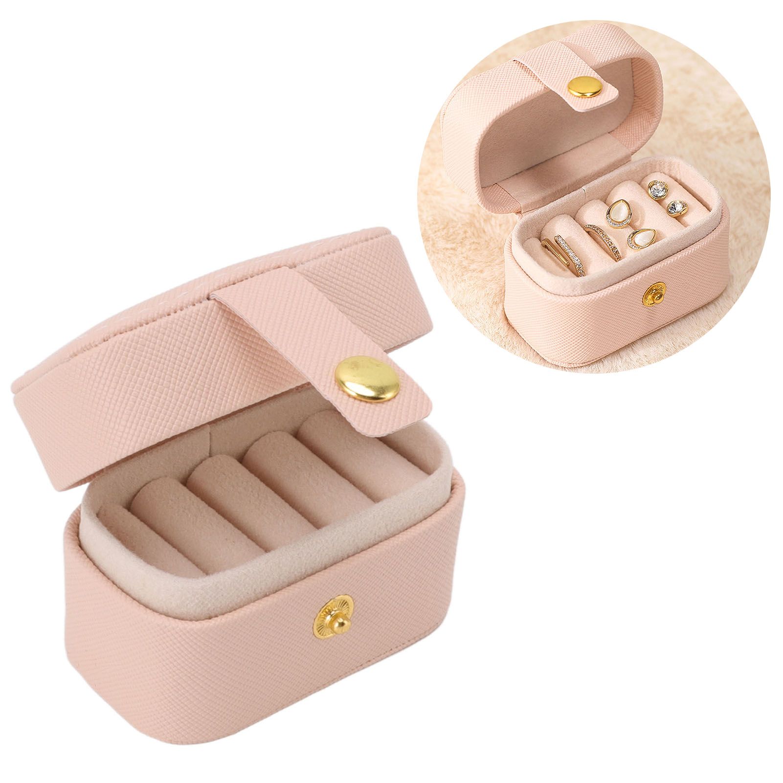 Mini Ring Storage Box PU Leather Small Jewelry Box Organizer Small Travel view 12