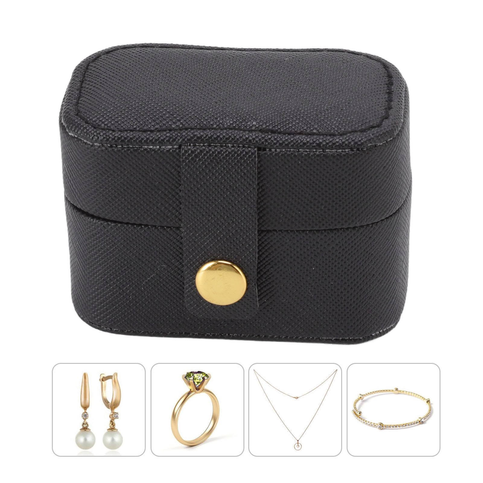 Mini Ring Storage Box PU Leather Small Jewelry Box Organizer Small Travel view 11
