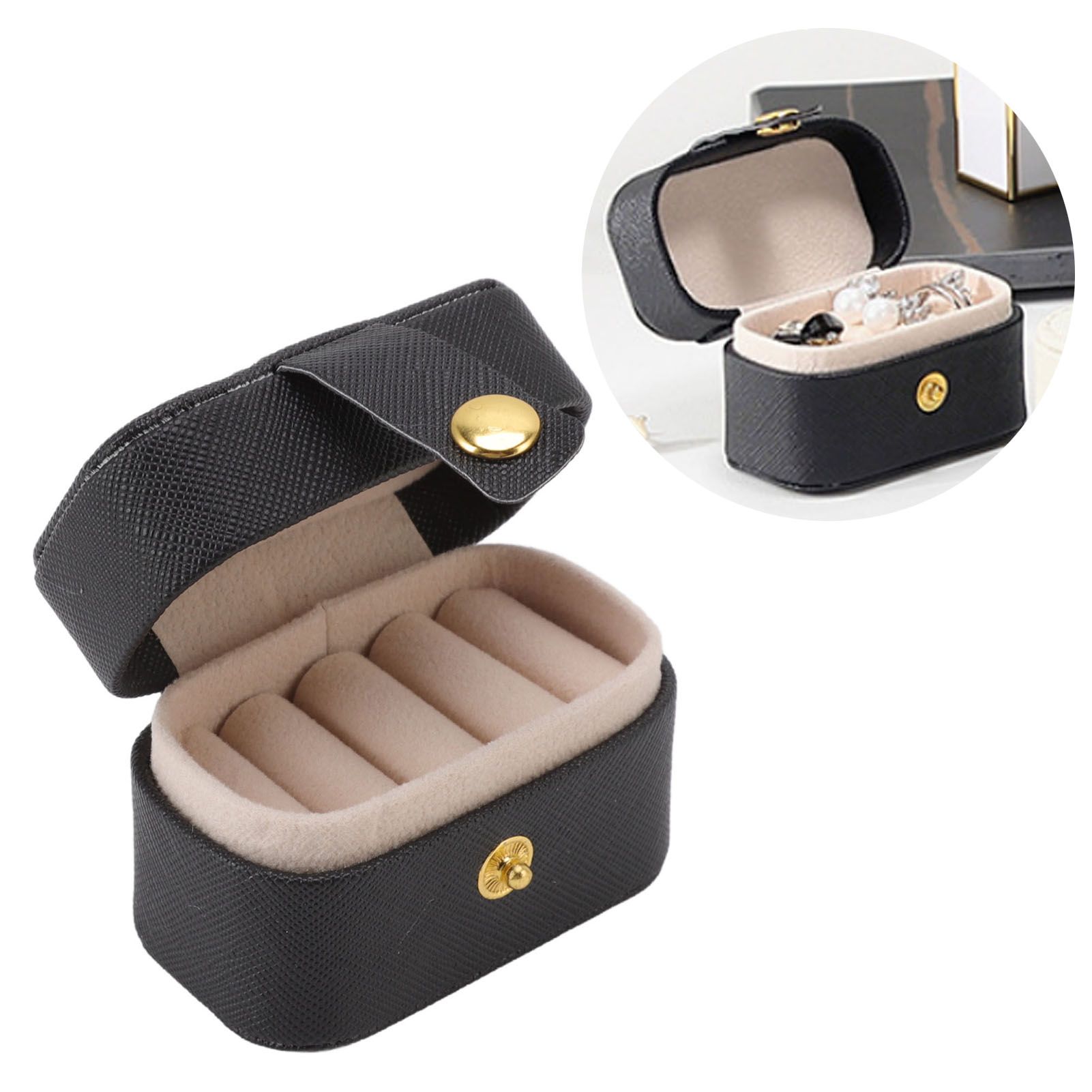 Mini Ring Storage Box PU Leather Small Jewelry Box Organizer Small Travel view 12