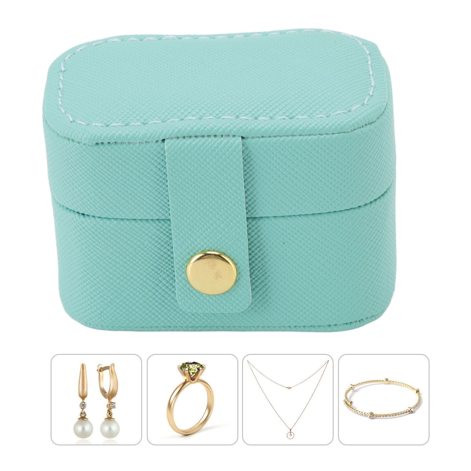 Mini Ring Storage Box PU Leather Small Jewelry Box Organizer Small Travel view 11