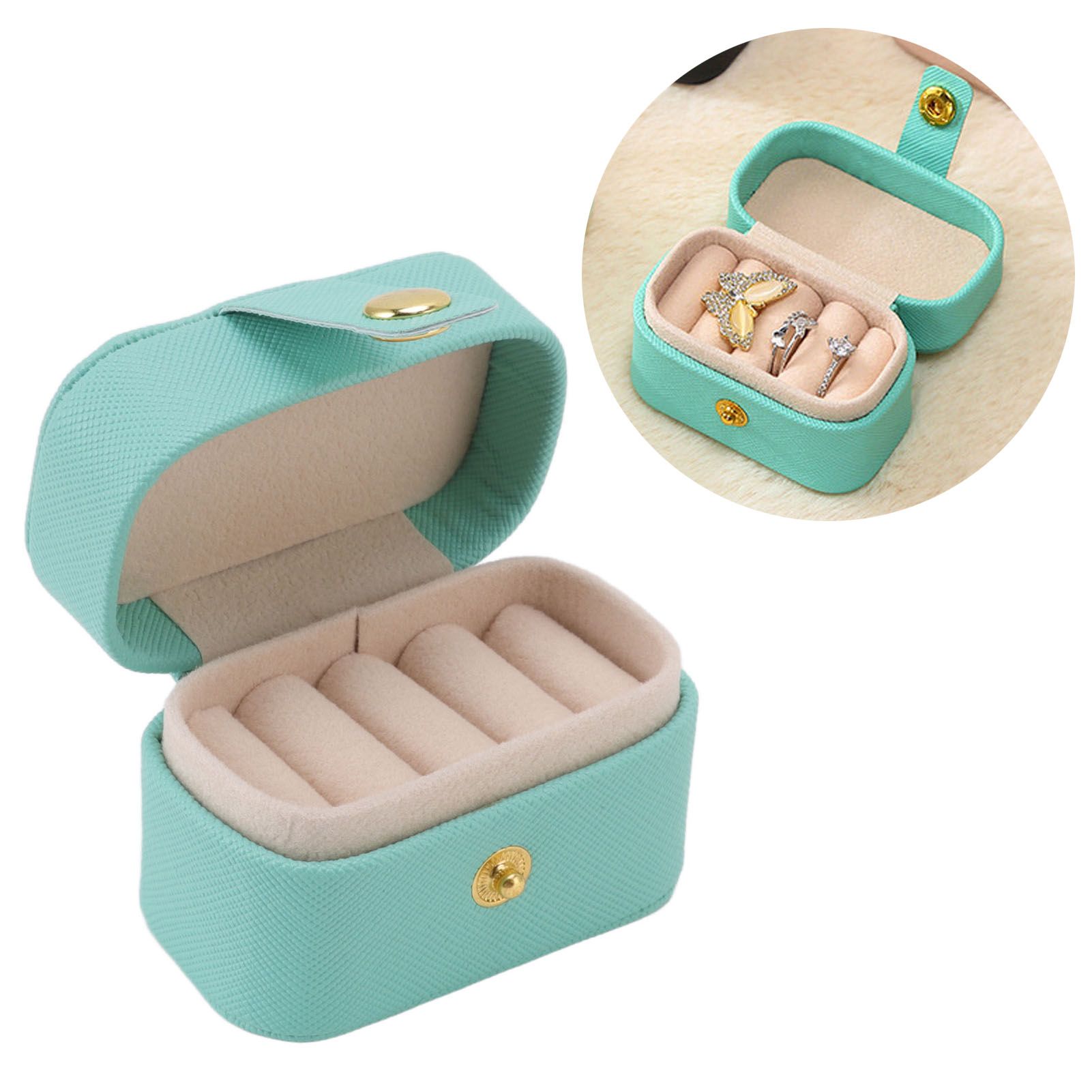 Mini Ring Storage Box PU Leather Small Jewelry Box Organizer Small Travel view 12