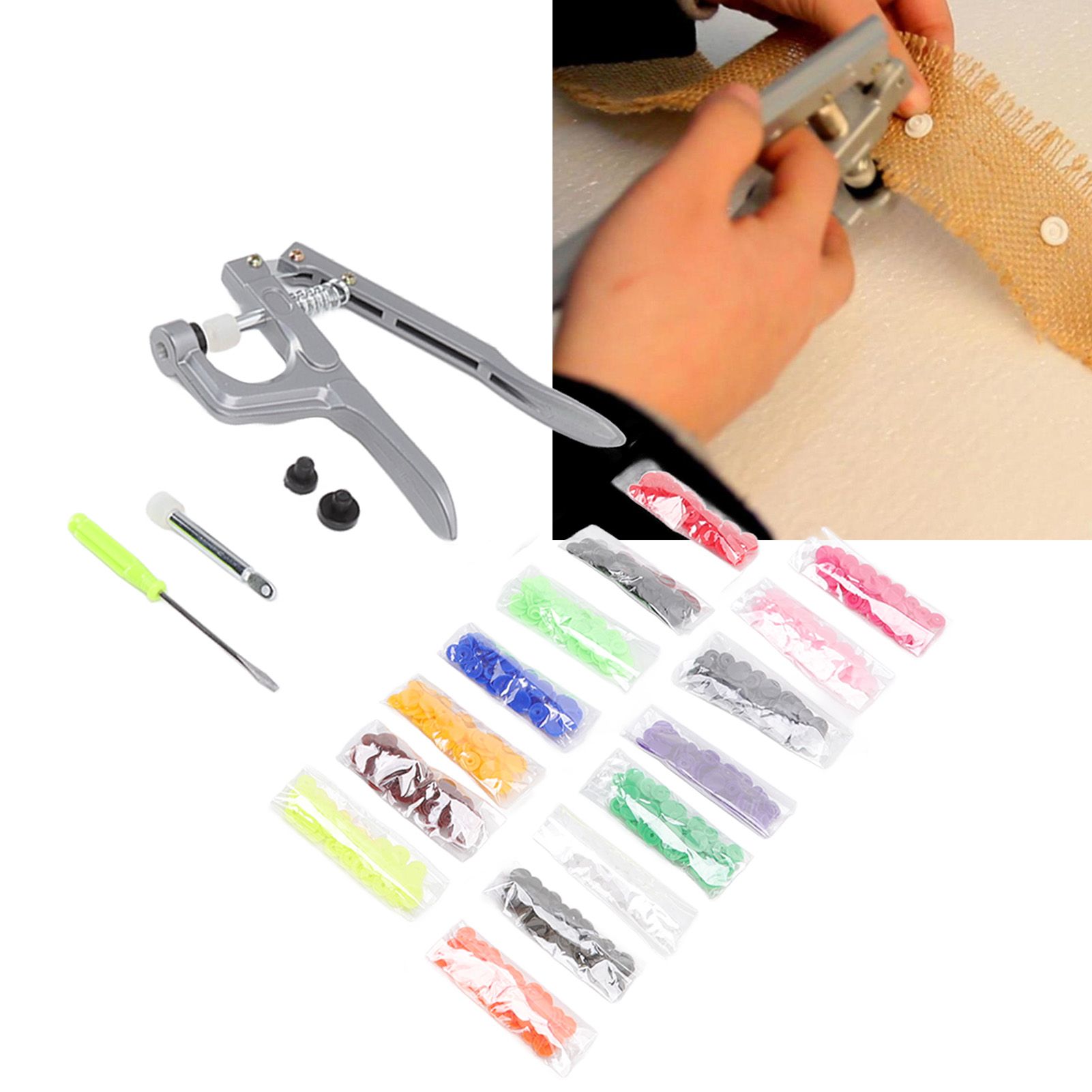 Plastic Snap Set Plastic Stainless Steel Practical Sewing Snaps Fasteners Kit view 11