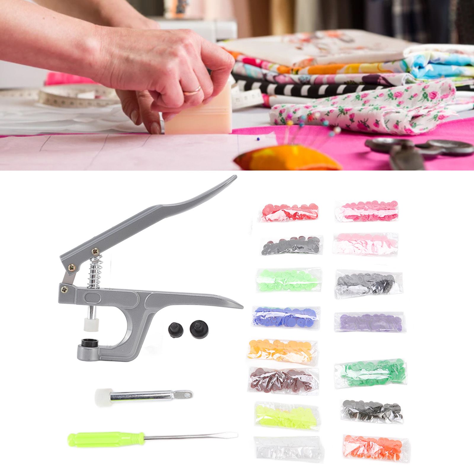 Plastic Snap Set Plastic Stainless Steel Practical Sewing Snaps Fasteners Kit view 12