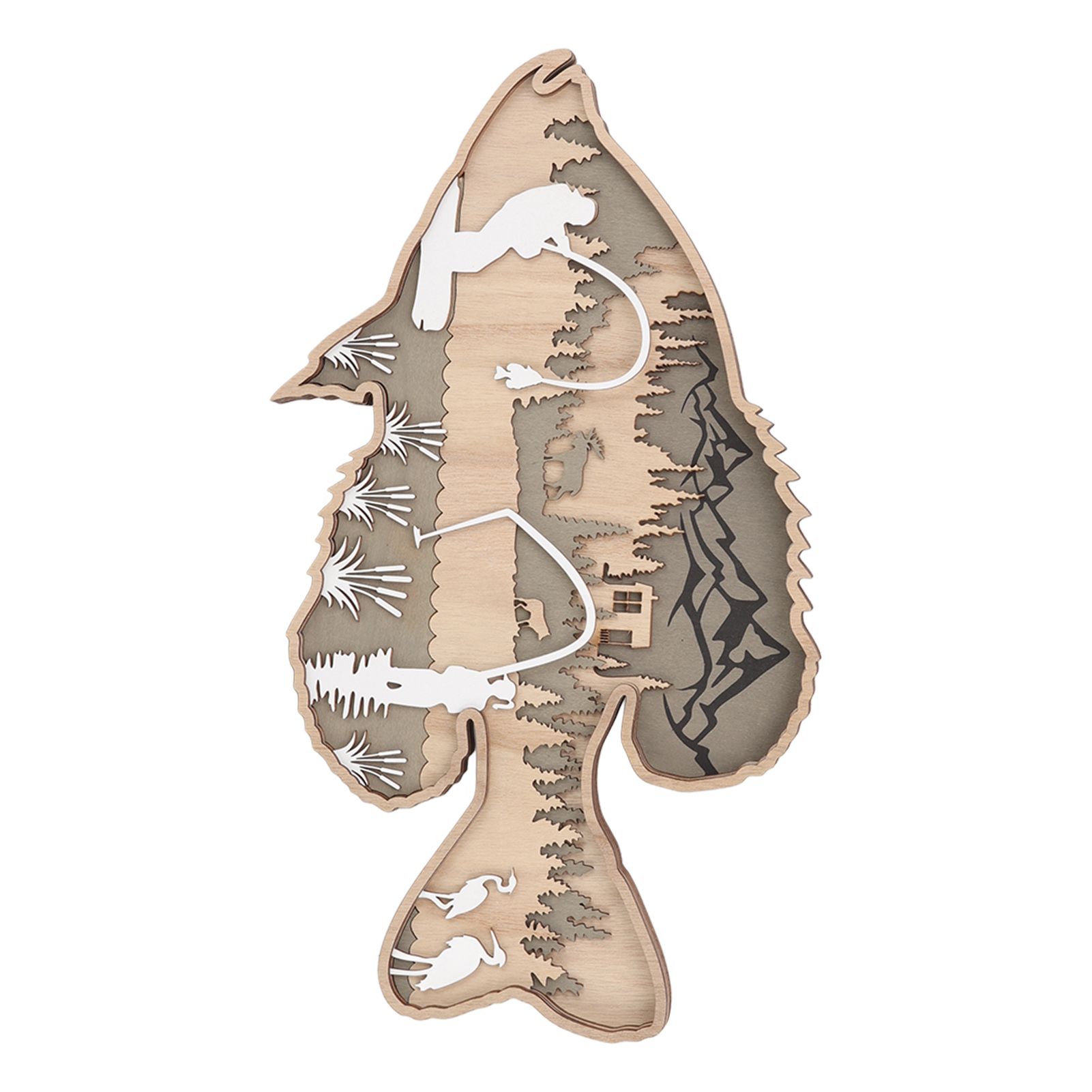 Wooden Hollowed Fish Figurine Multilayer Boxwood Decorative Wooden Hollowed view 8