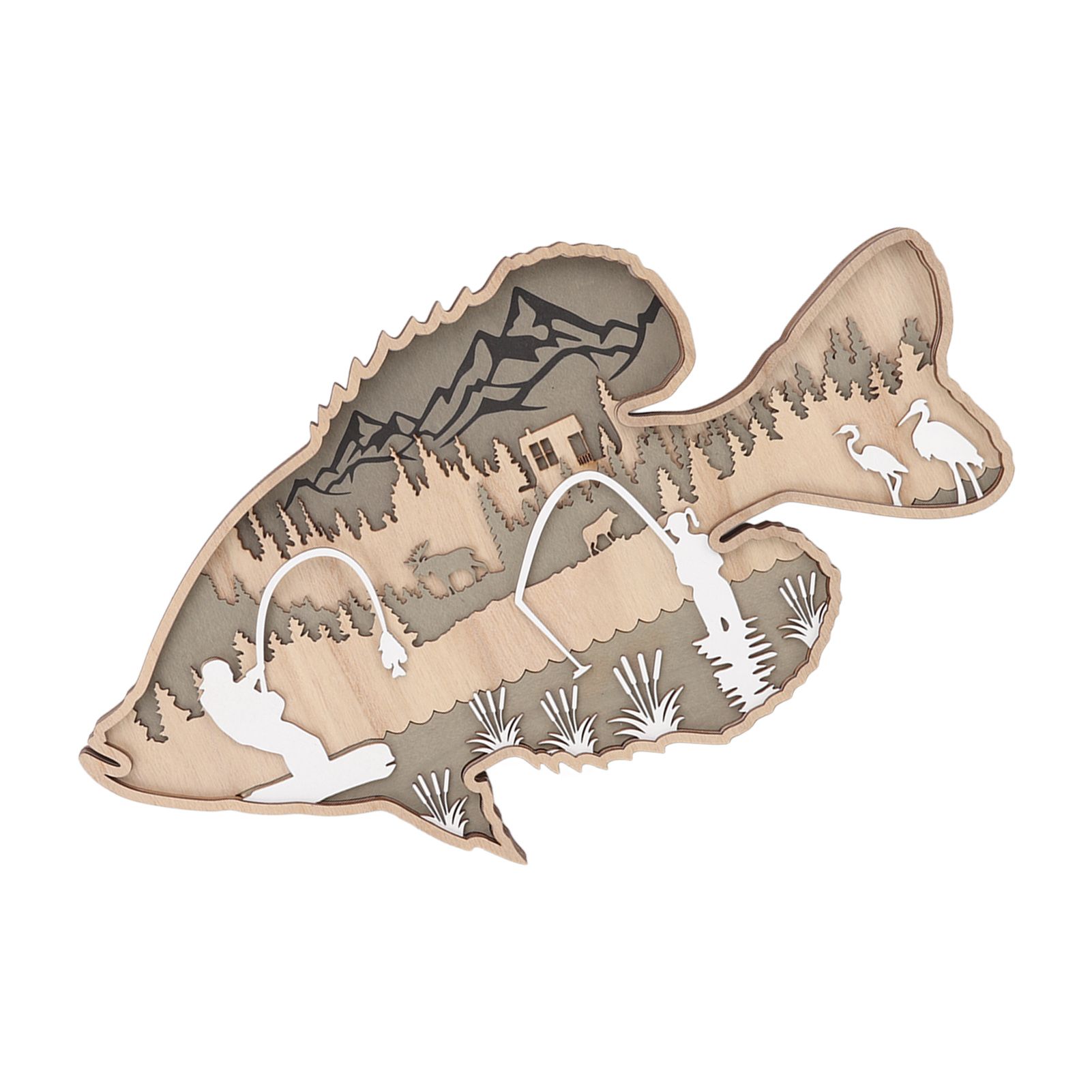 Wooden Hollowed Fish Figurine Multilayer Boxwood Decorative Wooden Hollowed view 9