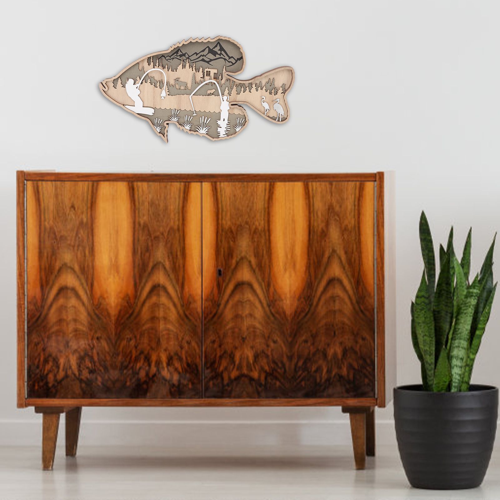 Wooden Hollowed Fish Figurine Multilayer Boxwood Decorative Wooden Hollowed view 11
