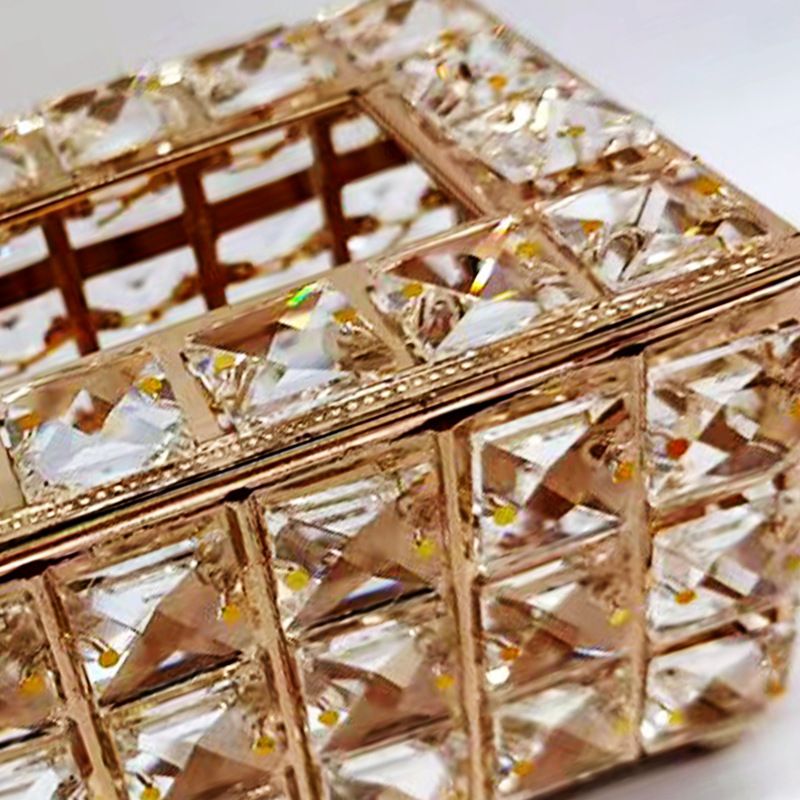 Tissue Box Crystal Iron Shining Paper Holder Home Accessories for Coffee Bar view 4