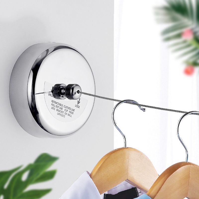 Wall Hanging Clothesline Telescopic Invisible Retractable Dryer Clothes Line view 3