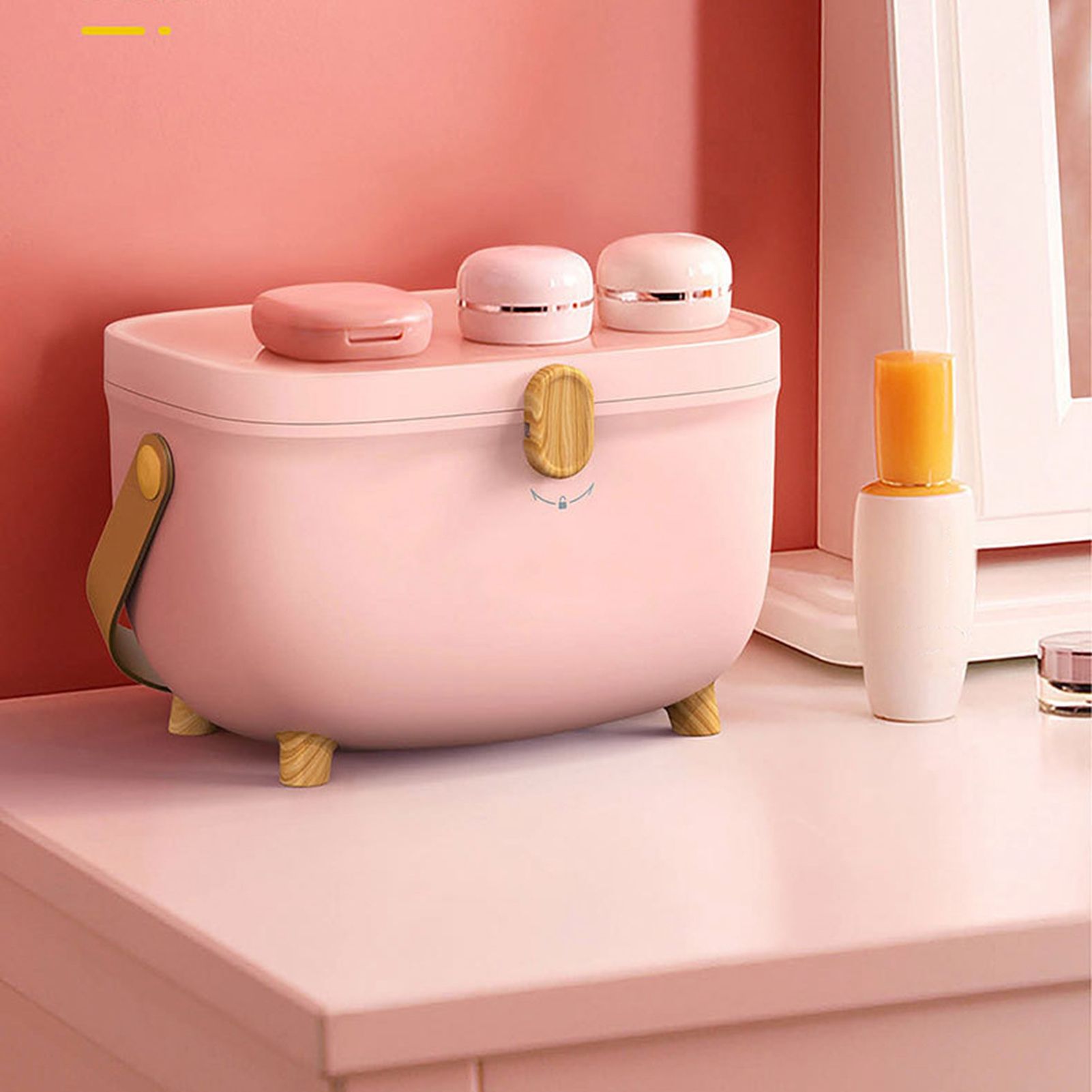 Plastic Medicine Storage Box Oval Double Layers Multi Grid Large Capacity view 7