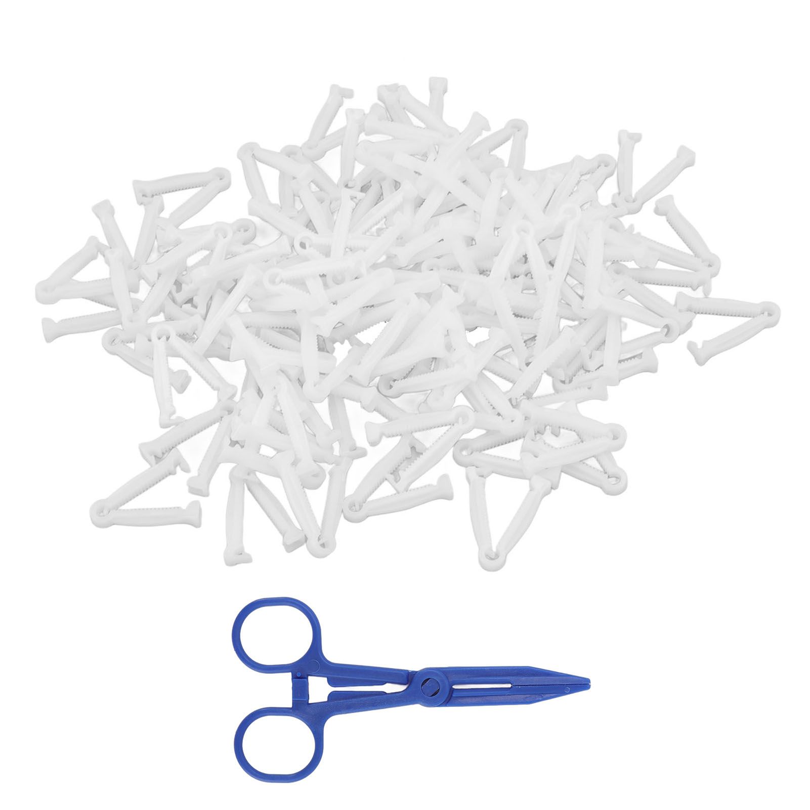 100pcs Pig Umbilical Cord Clamps White Plastic Livestock Umbilical Cord Clips