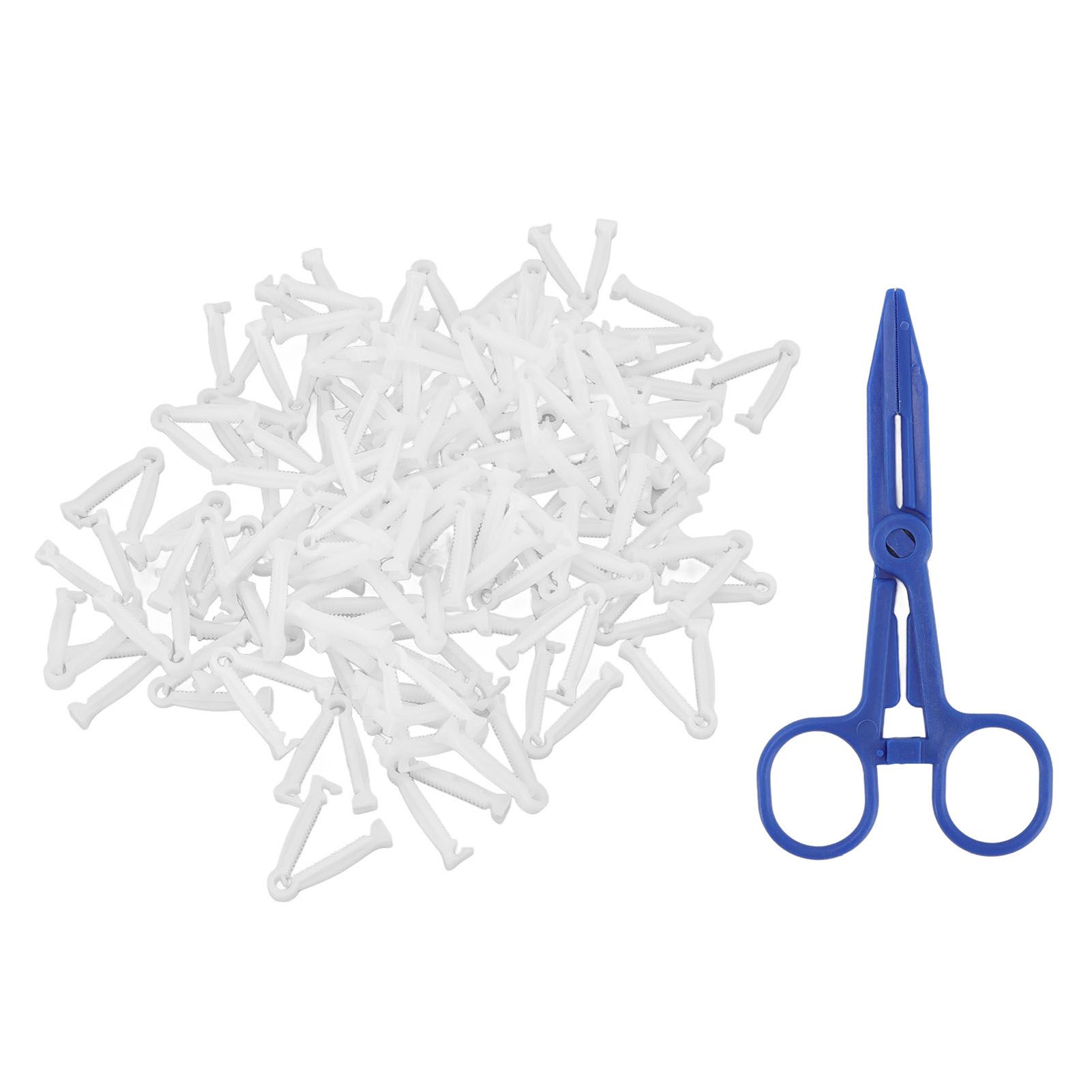 100pcs Pig Umbilical Cord Clamps White Plastic Livestock Umbilical Cord Clips view 2