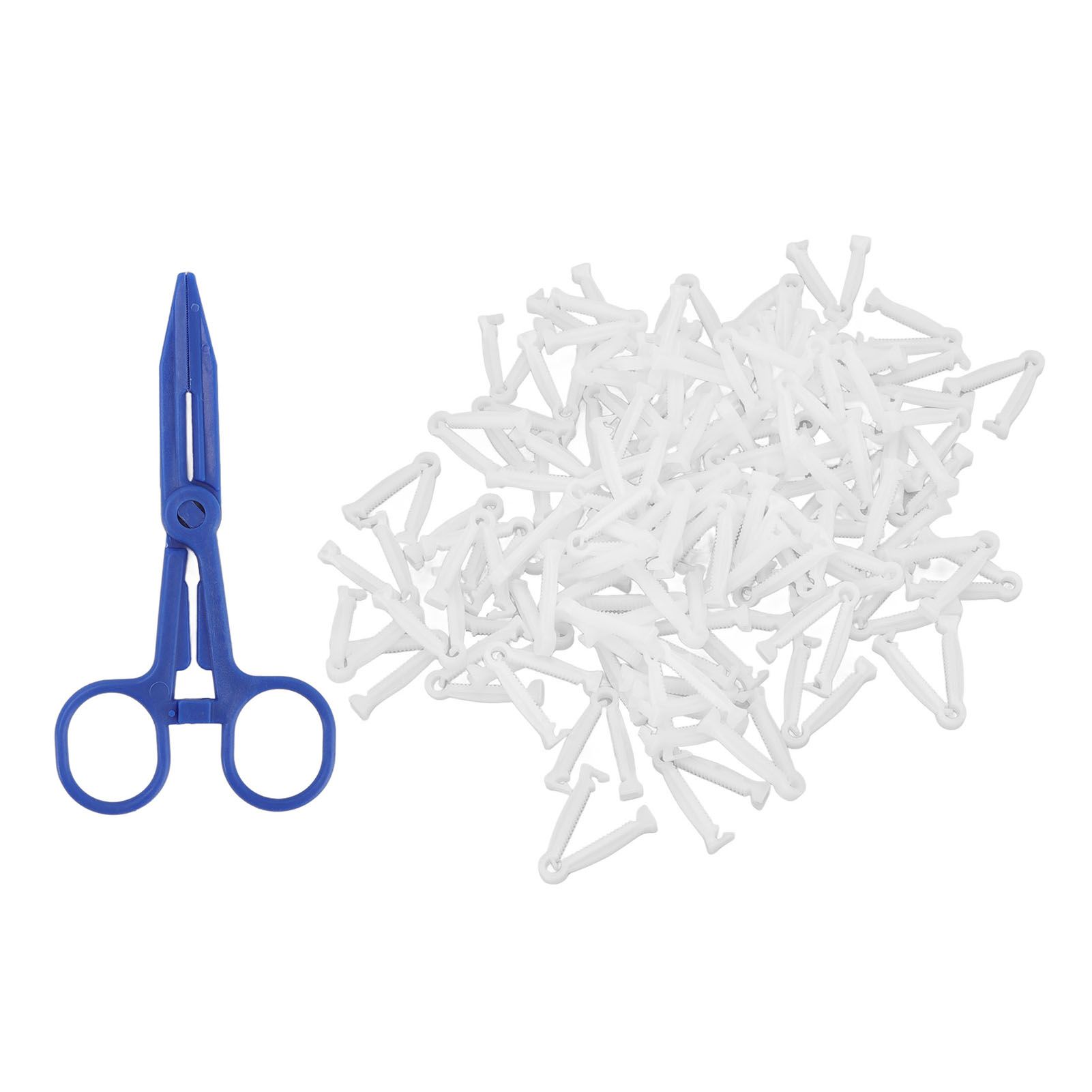 100pcs Pig Umbilical Cord Clamps White Plastic Livestock Umbilical Cord Clips view 3