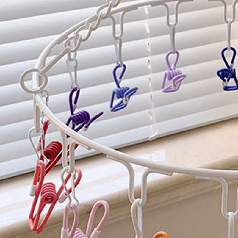 Clips Laundry Rack Dormitory Clamp Circular Clothes Drying Non Drop Multi view 3