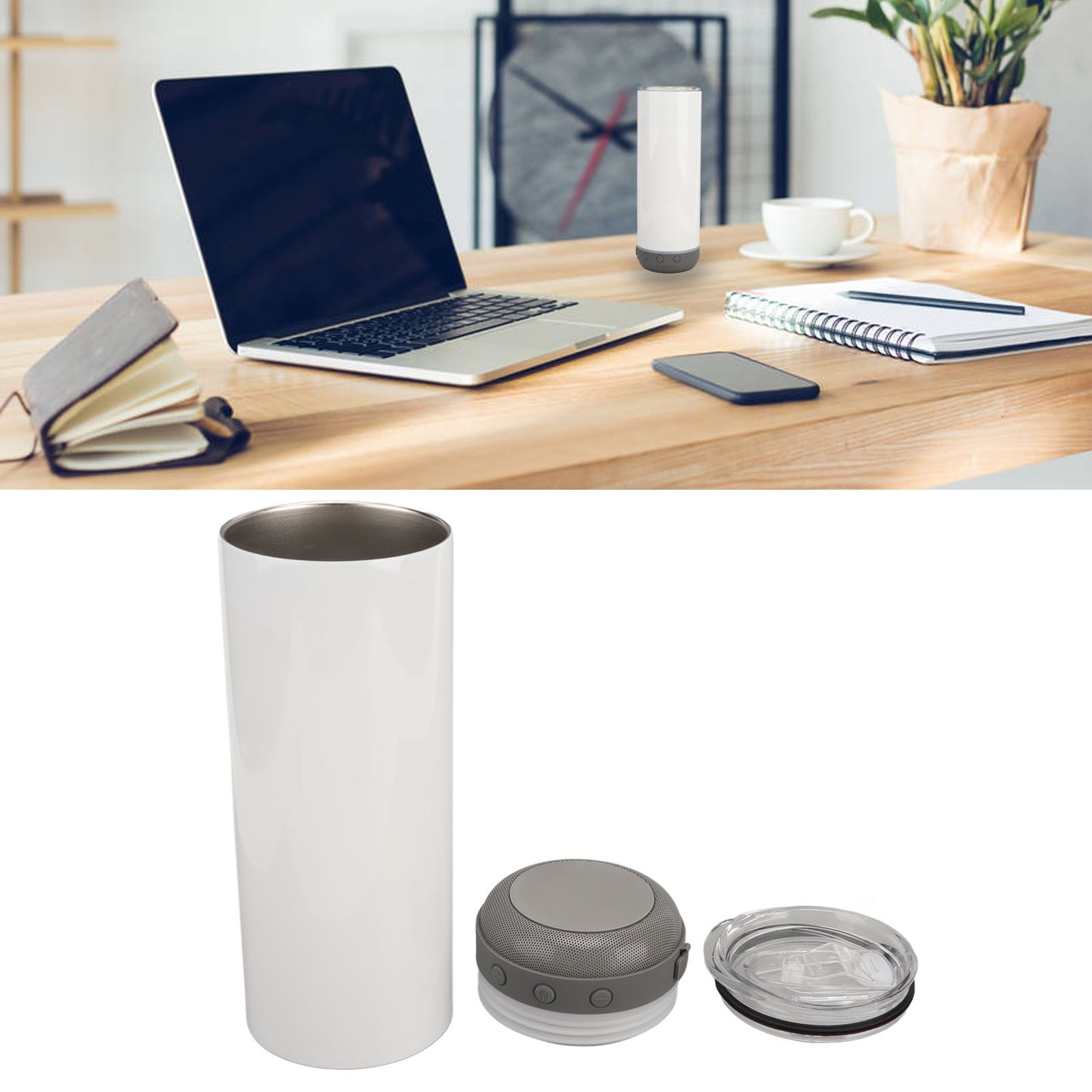 Sublimation Tumblers 20oz Straight Detachable Bluetooth Speaker Tumblers view 11
