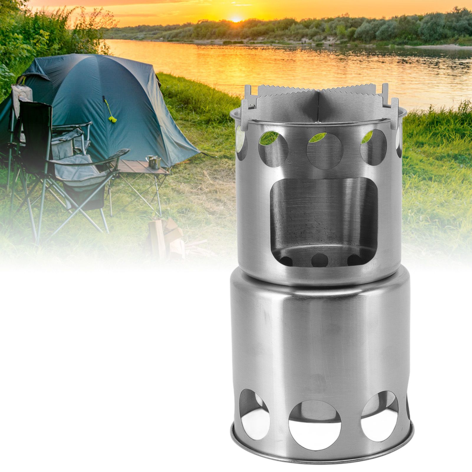 Wood Burning Camp Stove Stainless Steel Portable Stove for Wood Branches view 11