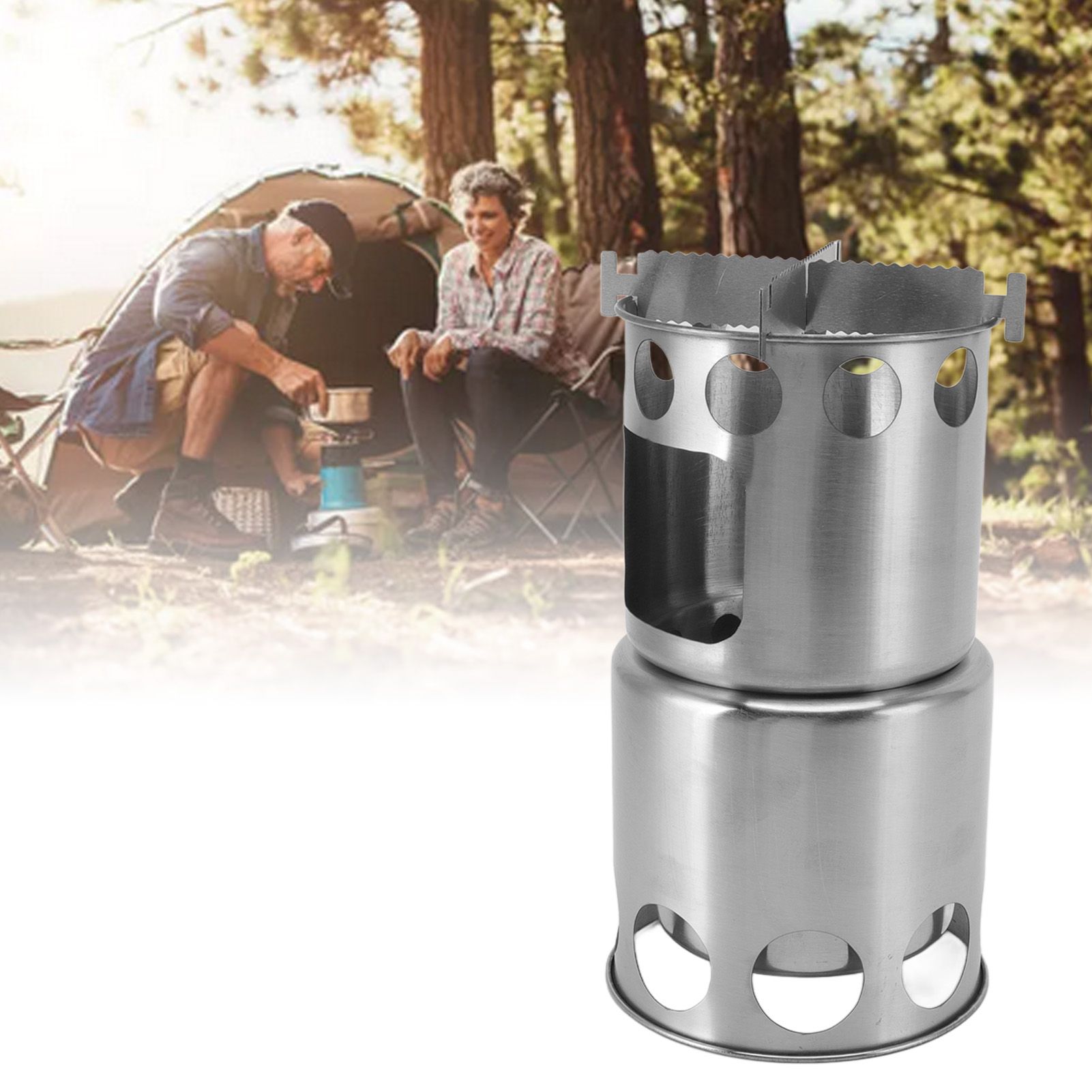 Wood Burning Camp Stove Stainless Steel Portable Stove for Wood Branches view 12
