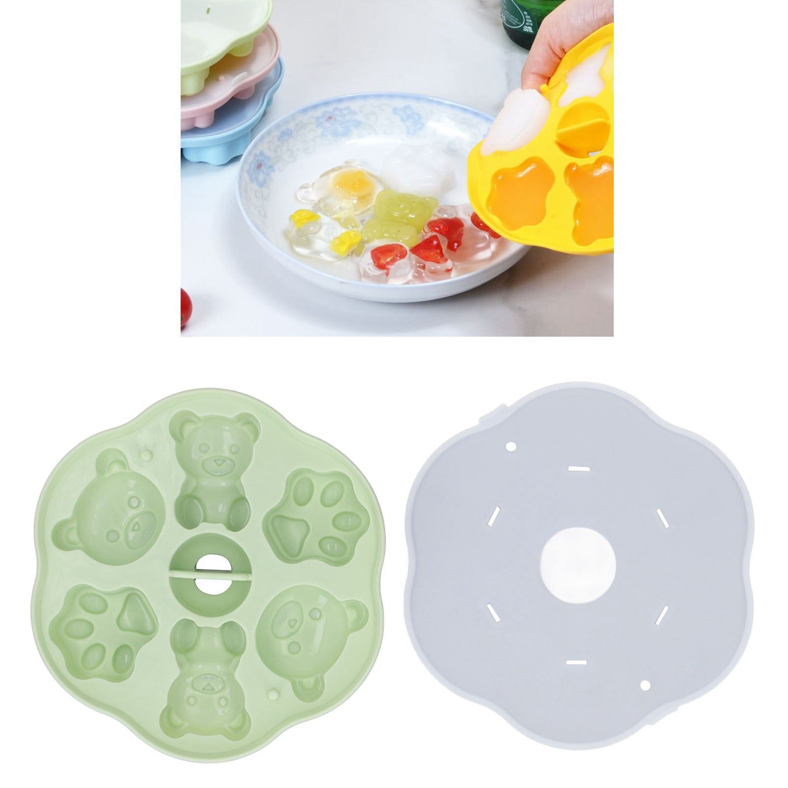 Jelly Mold Silicone Lovely Bear Cat Paw Ice Cube Cake Pudding Kitchen Mould view 12