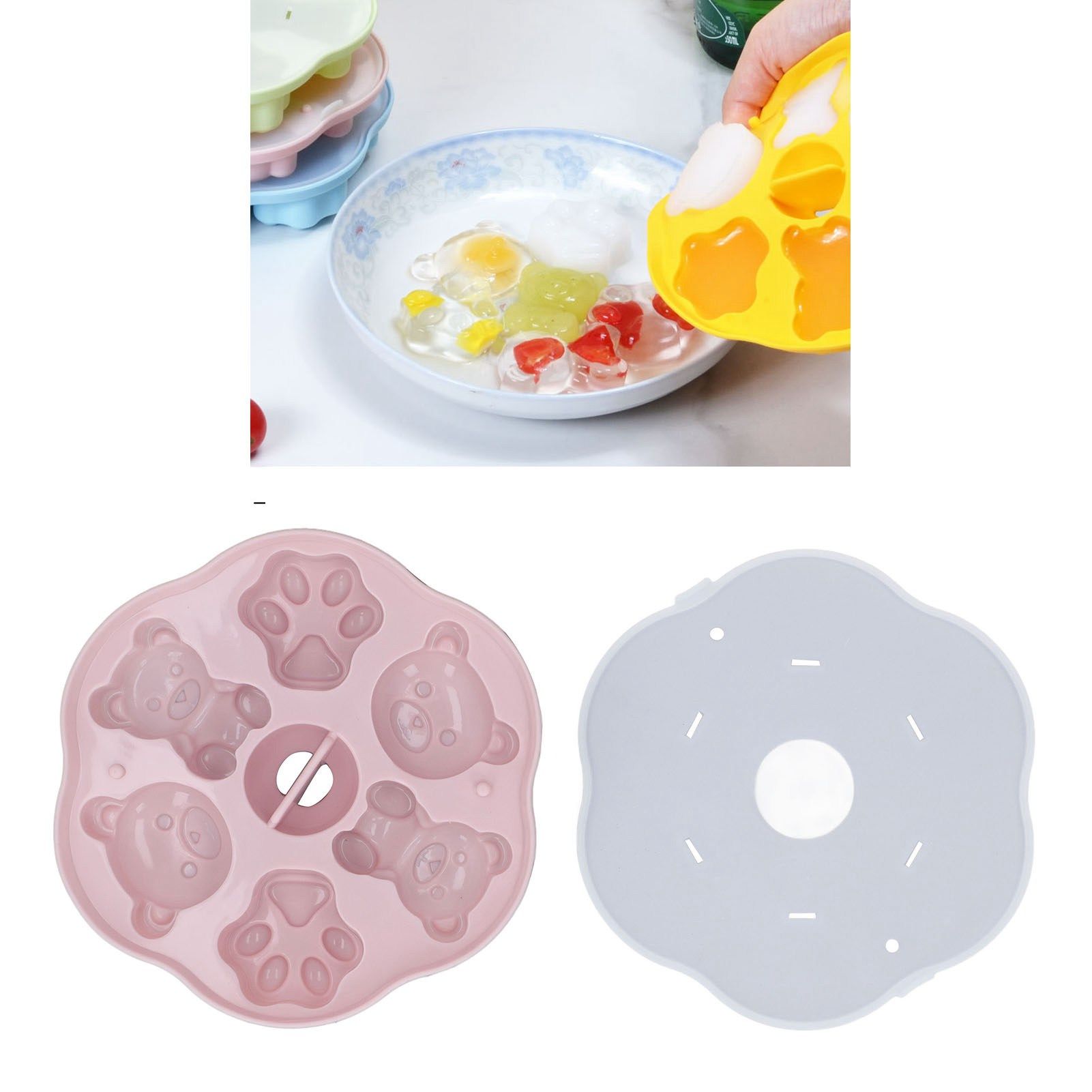 Jelly Mold Silicone Lovely Bear Cat Paw Ice Cube Cake Pudding Kitchen Mould view 12