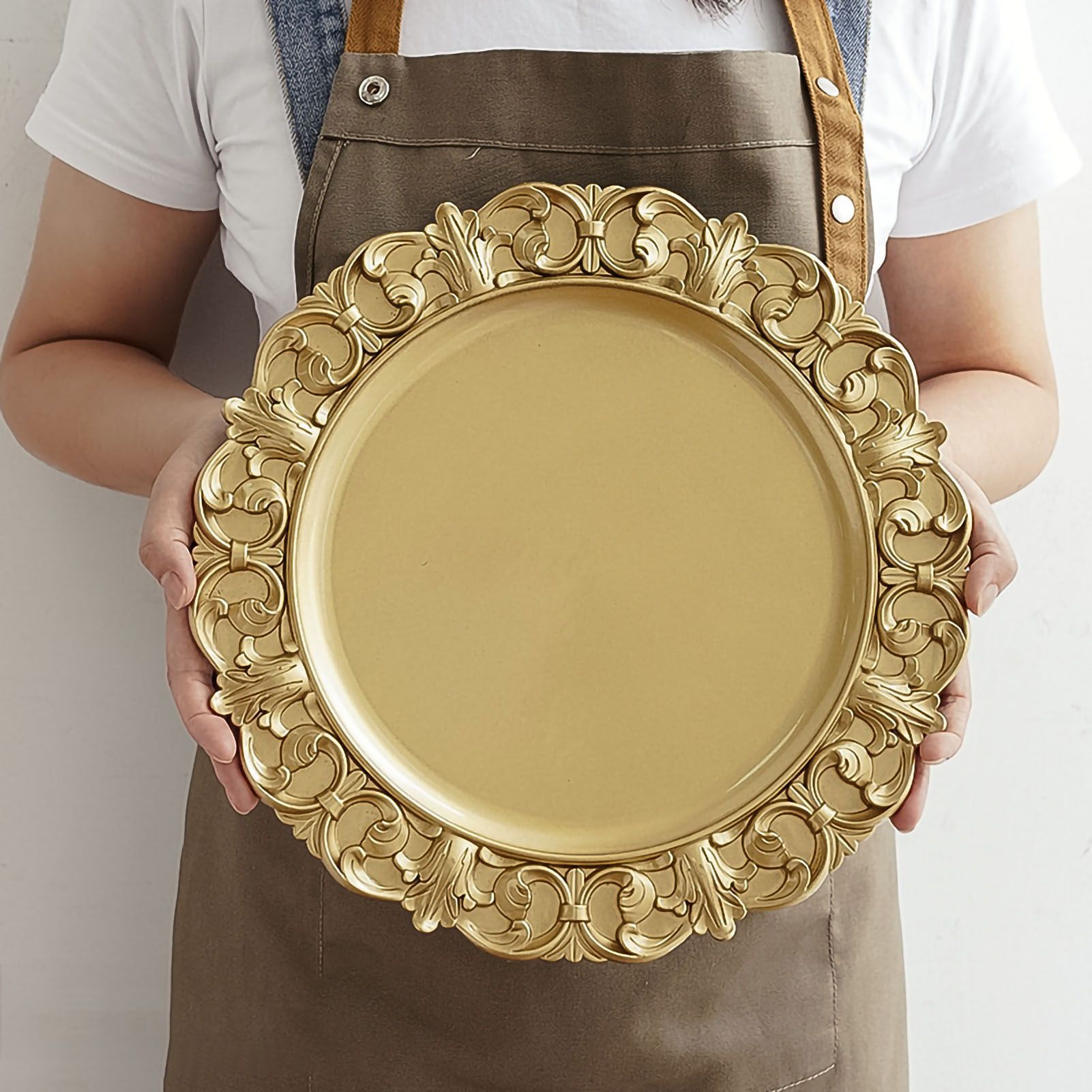Vintage Photography Ornaments Tray Plastic Retro Storage Tray Round Decorative