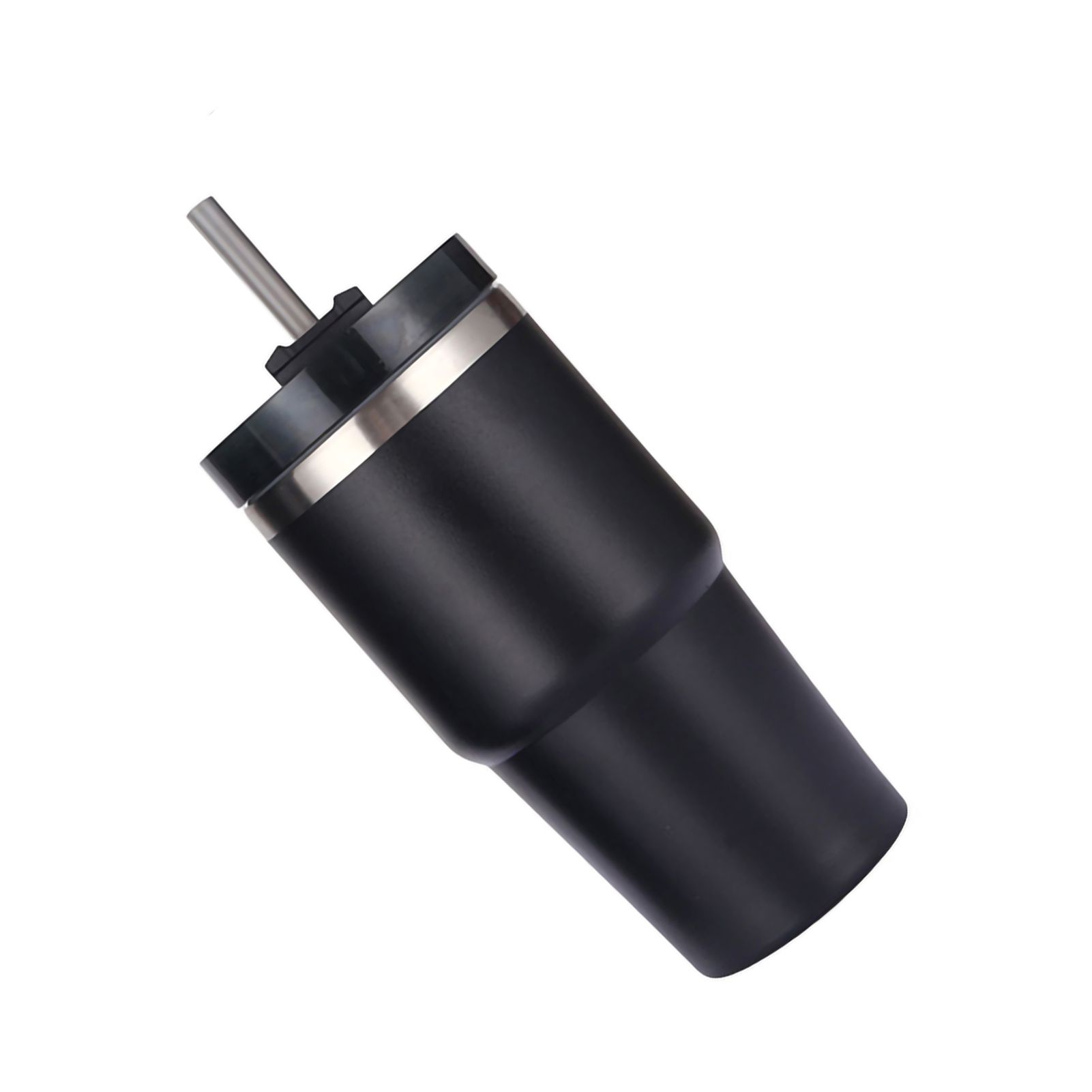 Stainless Steel Vacuum Insulated Tumbler with Straw Polished Glossy Keeps Hot view 4