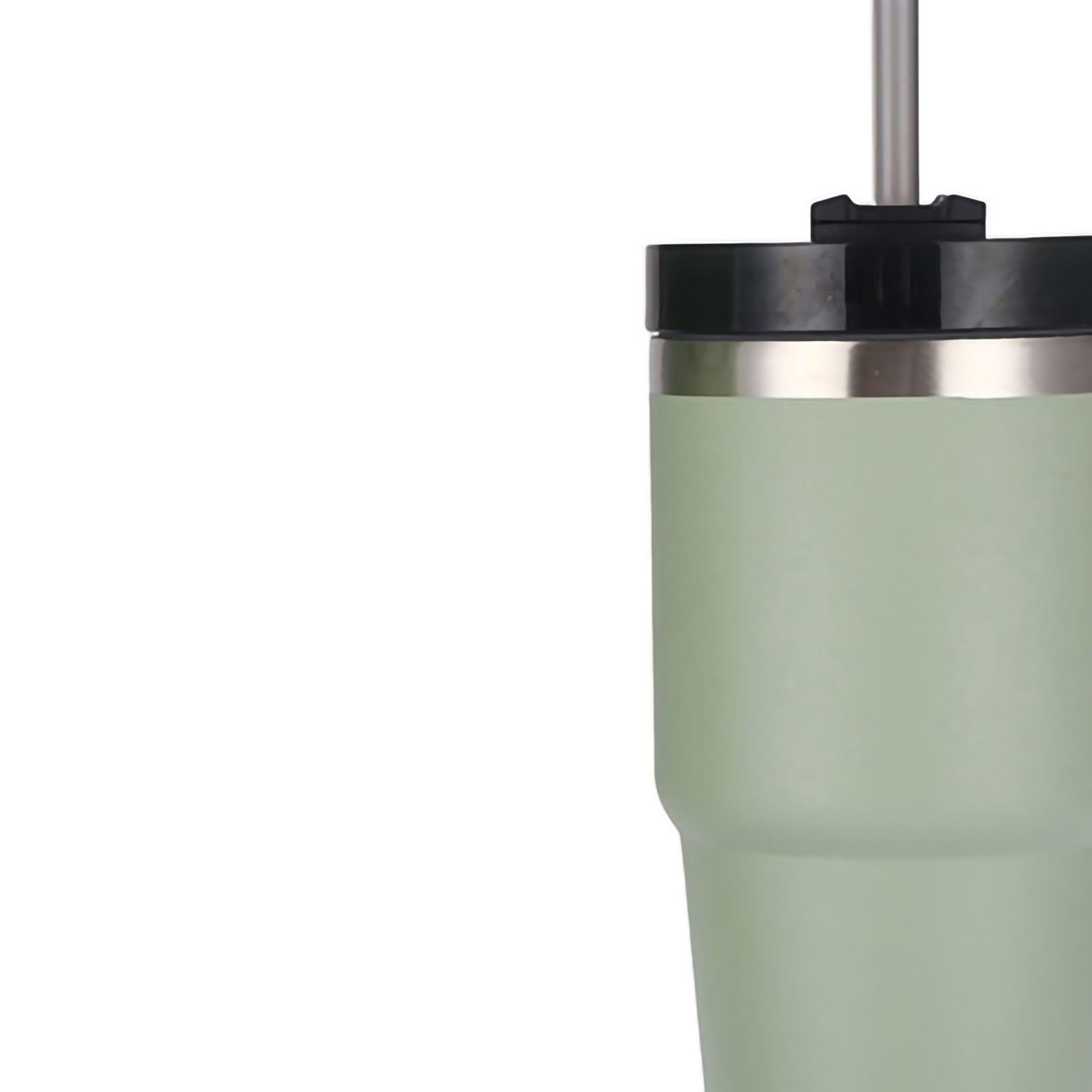 Stainless Steel Vacuum Insulated Tumbler with Straw Polished Glossy Keeps Hot view 3