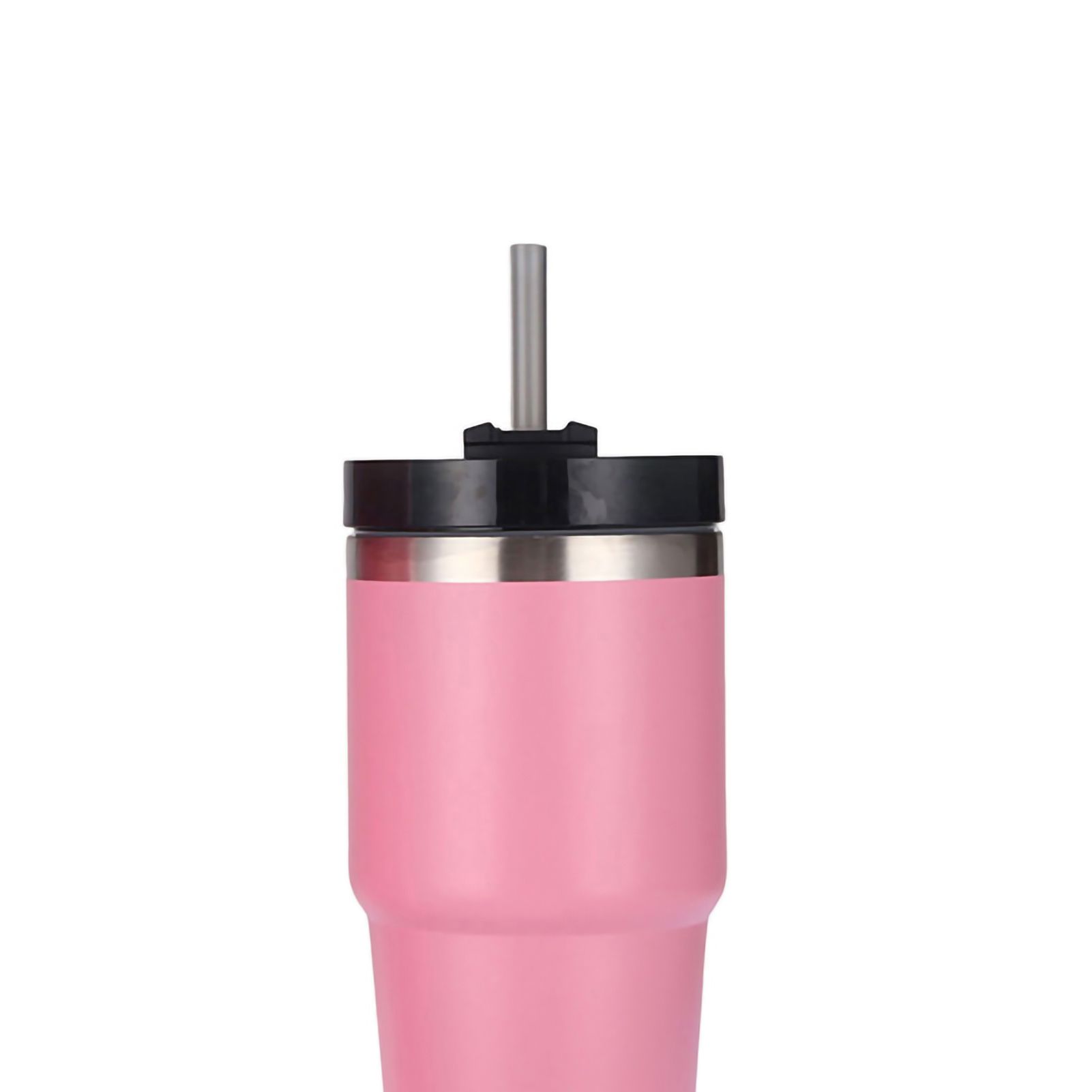 Stainless Steel Vacuum Insulated Tumbler with Straw Polished Glossy Keeps Hot view 3