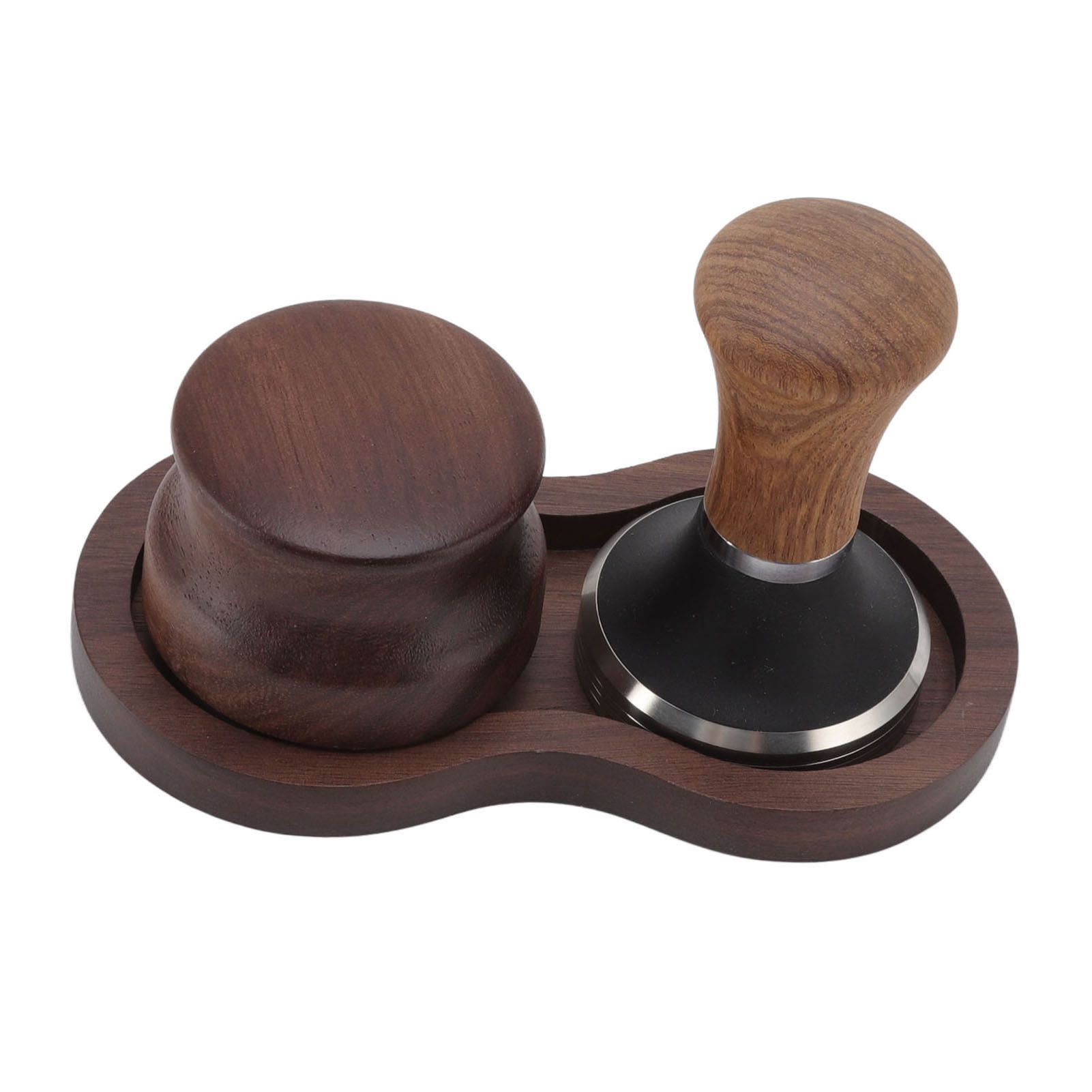 Coffee Hammer Tamping Kit Walnut Stainless Steel Tamper Distributor Set with view 6