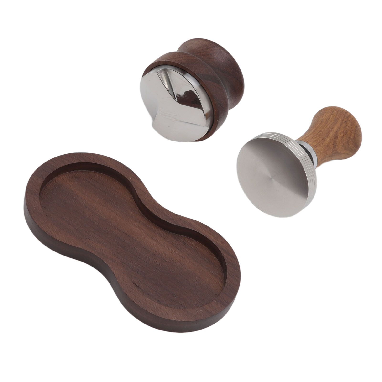Coffee Hammer Tamping Kit Walnut Stainless Steel Tamper Distributor Set with view 7